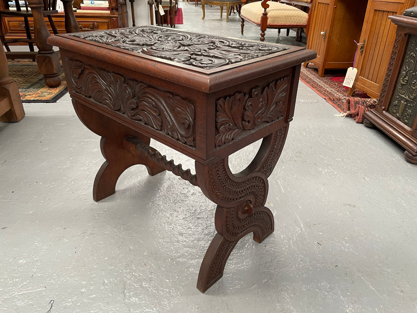 English Oak Arts & Crafts Piano Stool