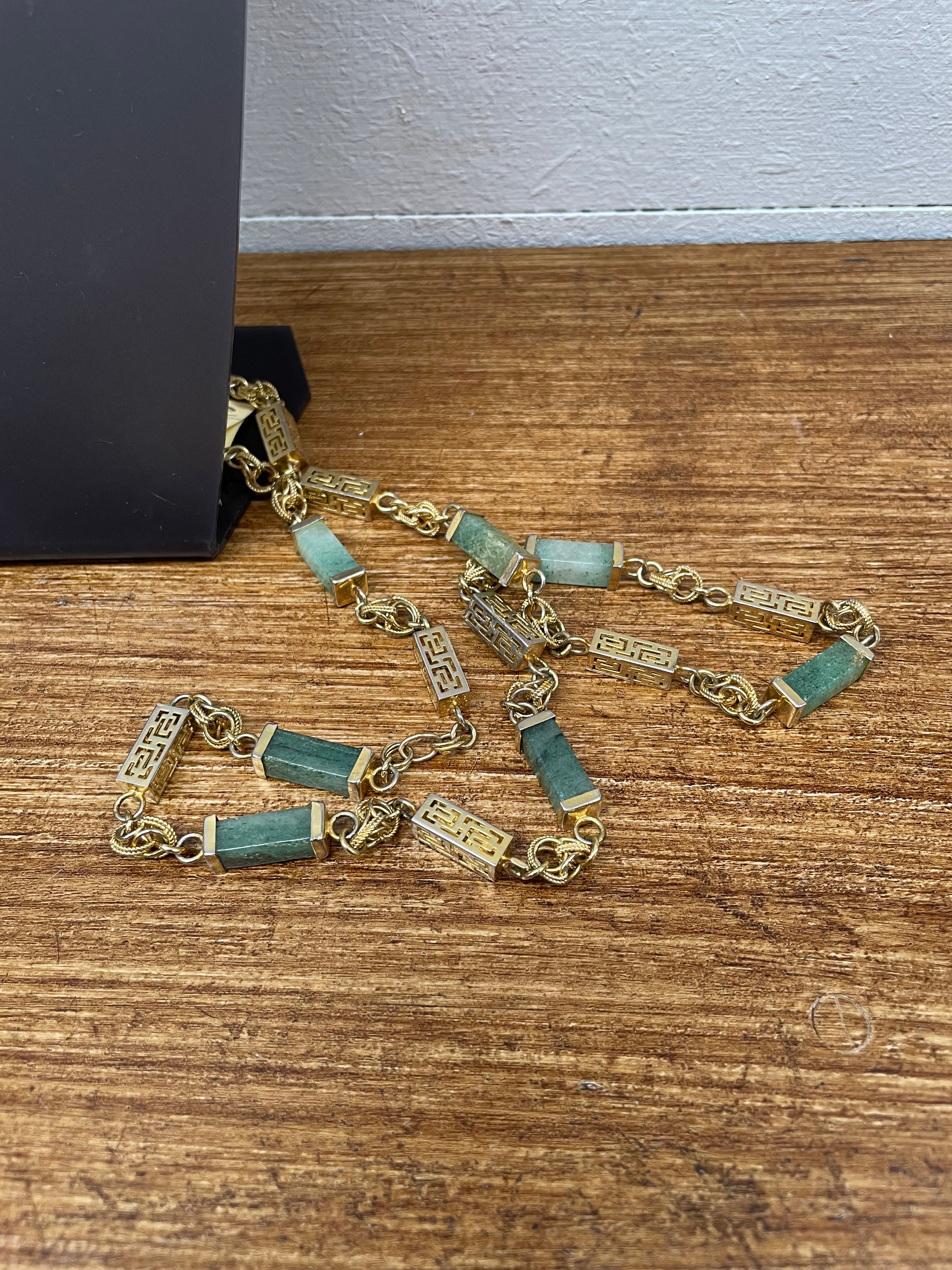 Vintage Jade & Gilt Metal Necklace | Antique & Vintage | Moonee Ponds Antiques | Australia Wide Delivery
