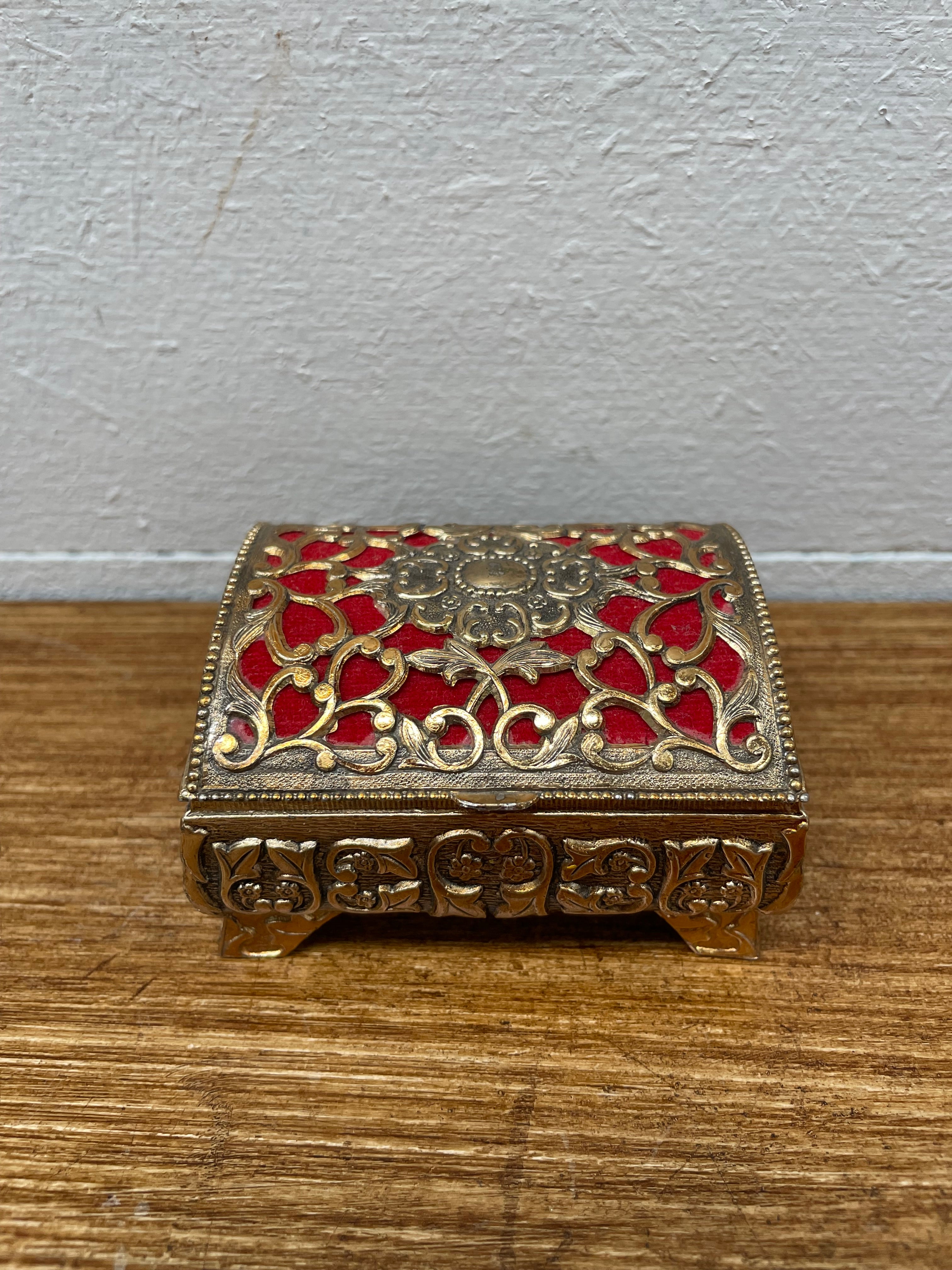 Vintage Italian Gilt Metal Trinket Box | Antique & Vintage | Moonee Ponds Antiques | Australia Wide Delivery