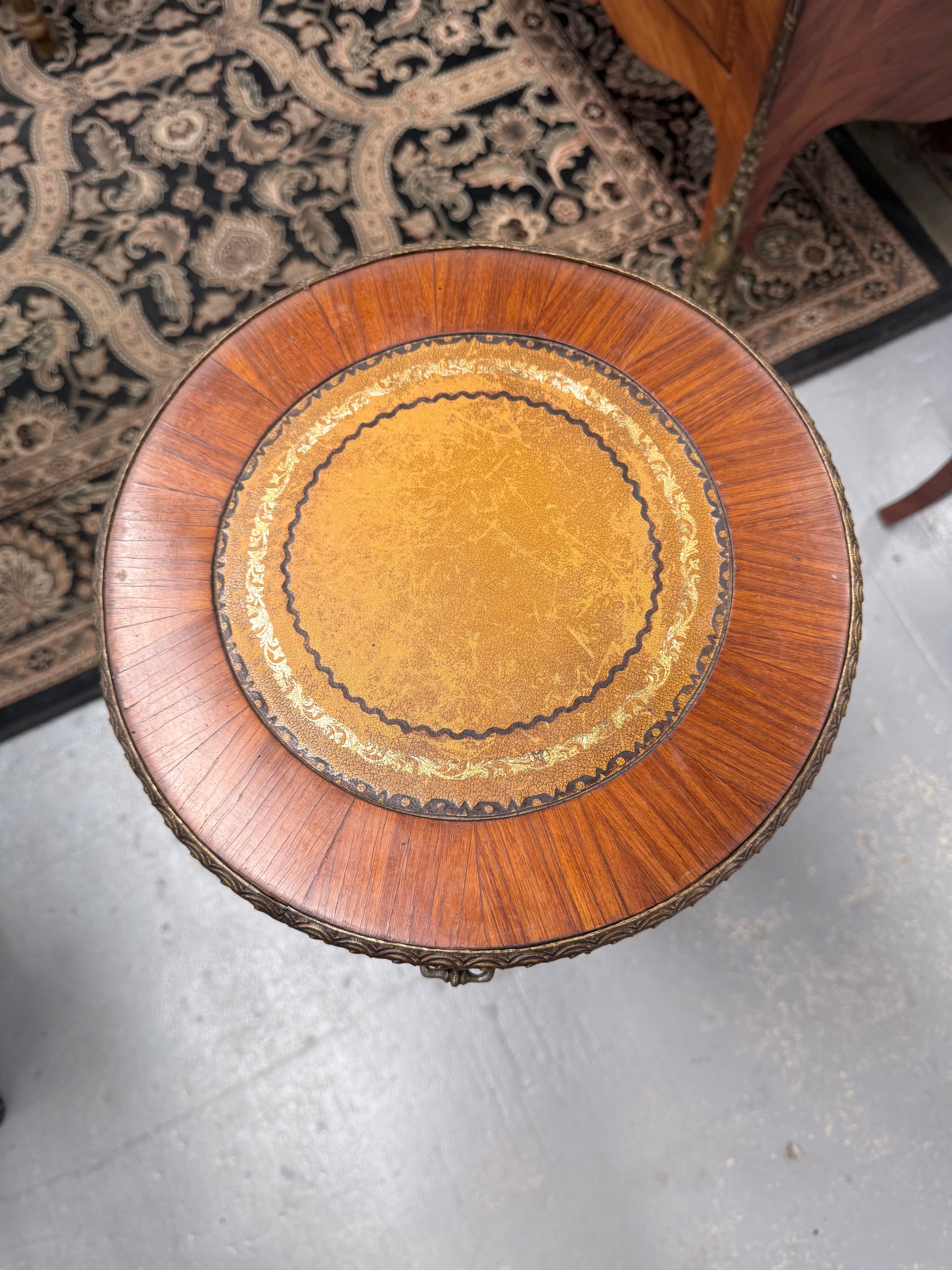 Kingwood Occasional Leather Insert Table | Antique & Vintage | Moonee Ponds Antiques | Australia Wide