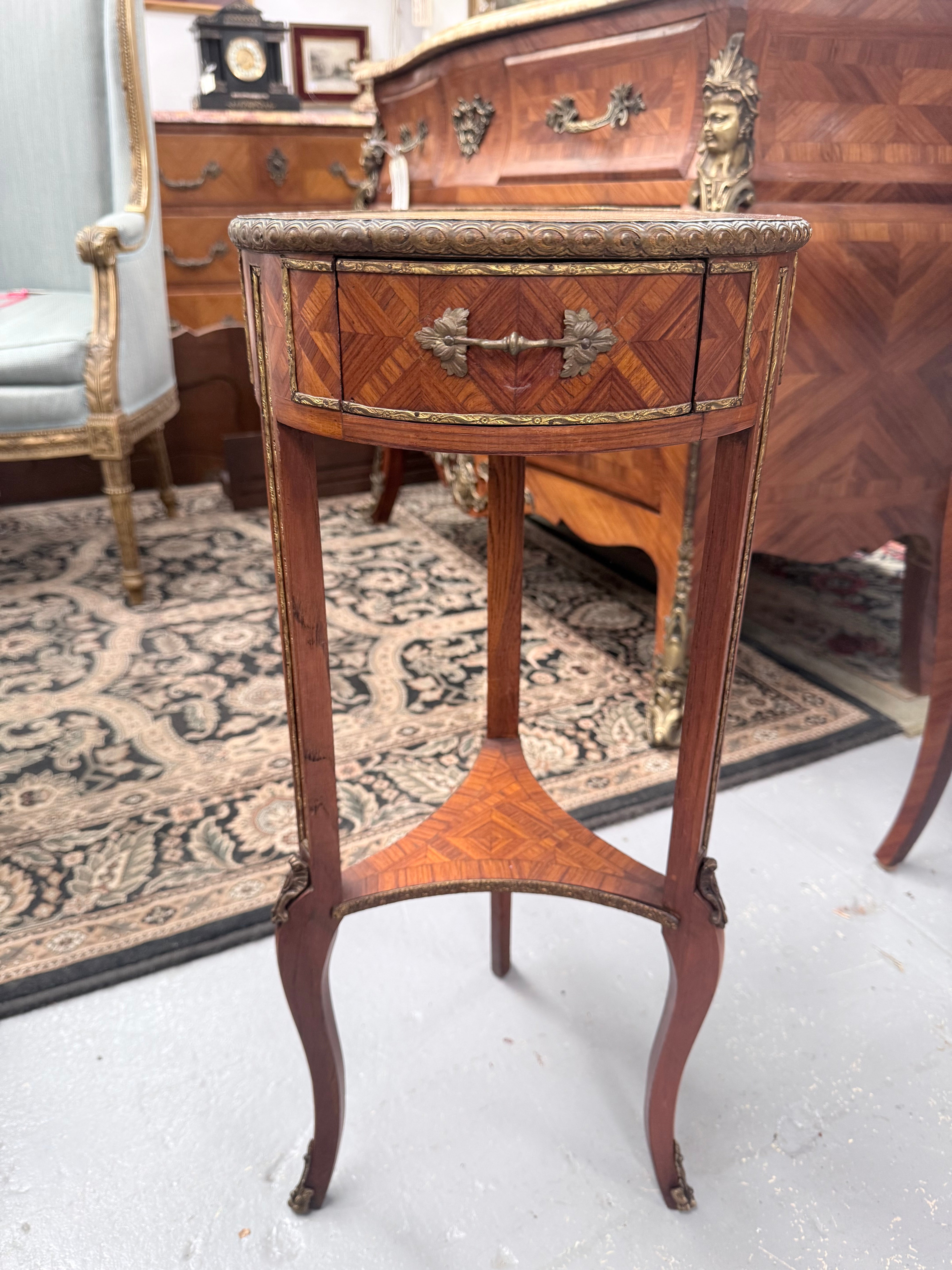 Kingwood Occasional Leather Insert Table | Antique & Vintage | Moonee Ponds Antiques | Australia Wide