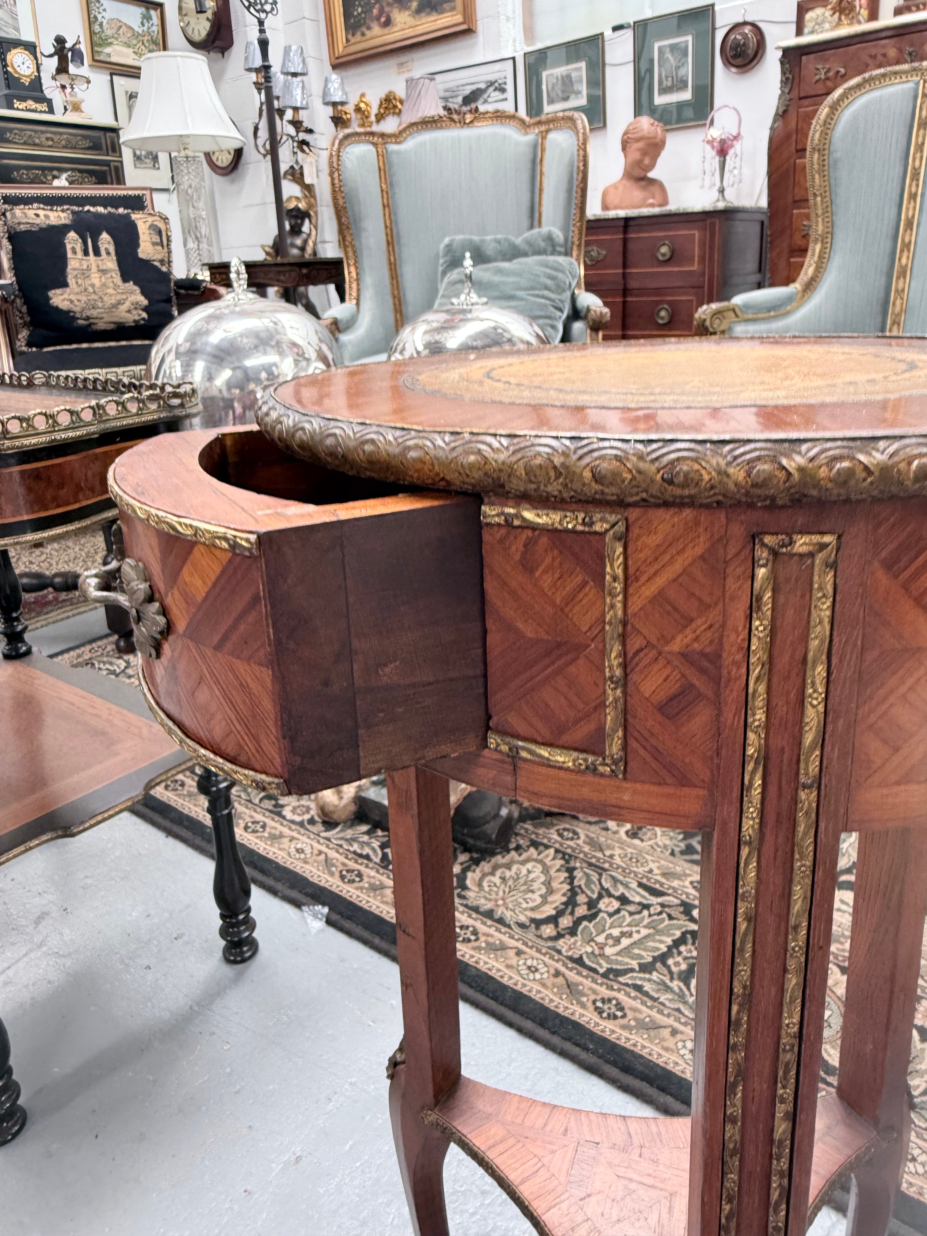 Kingwood Occasional Leather Insert Table | Antique & Vintage | Moonee Ponds Antiques | Australia Wide