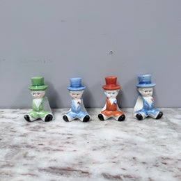 Set of 4 Vintage Napkin Ring of Boy In Top Hat