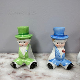 Set of 4 Vintage Napkin Ring of Boy In Top Hat