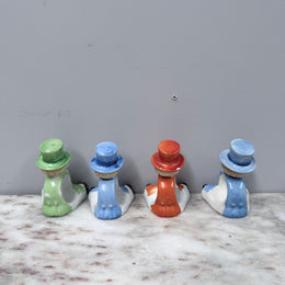 Set of 4 Vintage Napkin Ring of Boy In Top Hat