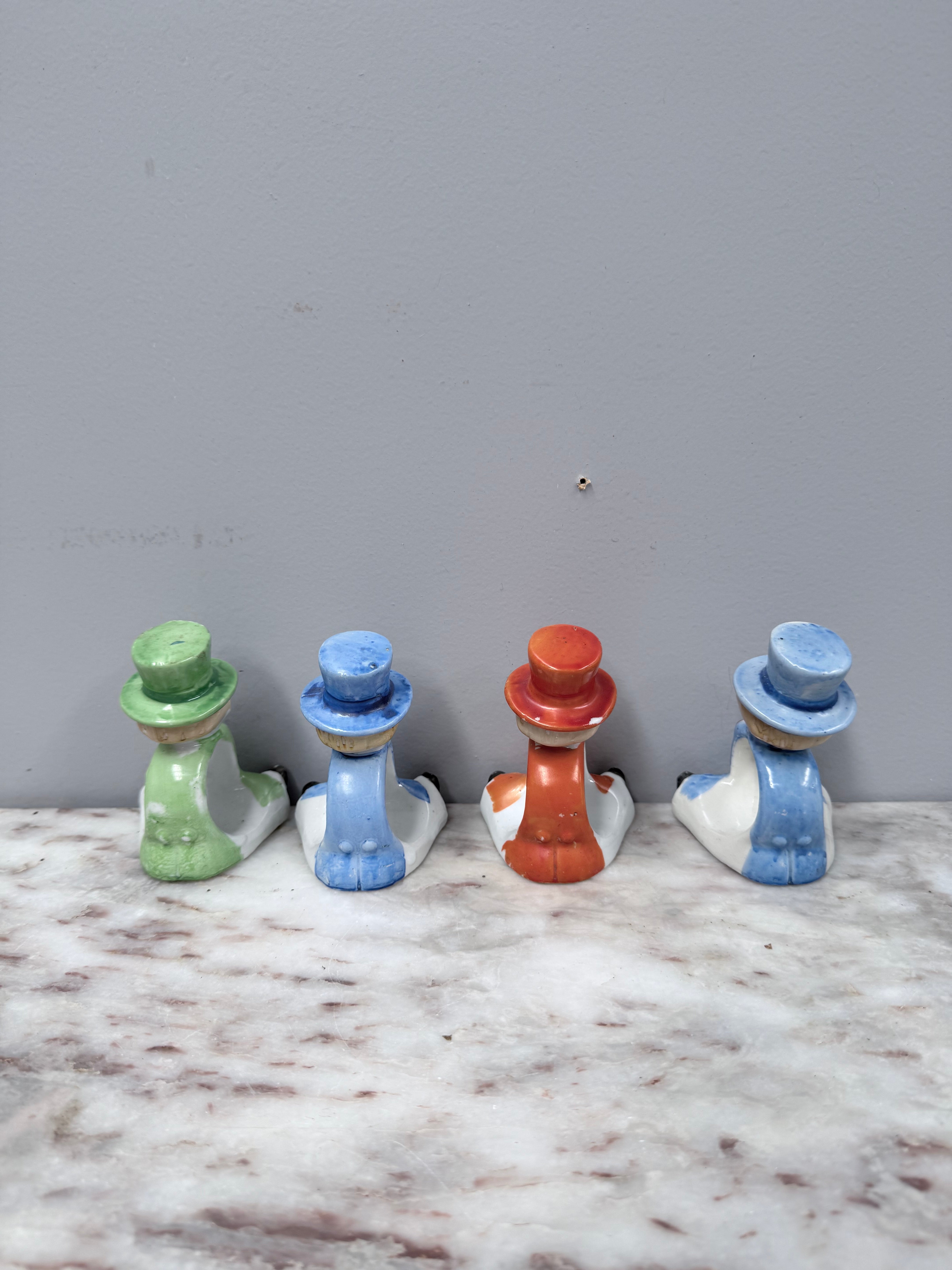 Set of 4 Vintage Napkin Ring of Boy In Top Hat | Antique & Vintage | Moonee Ponds Antiques | Australia Wide Delivery