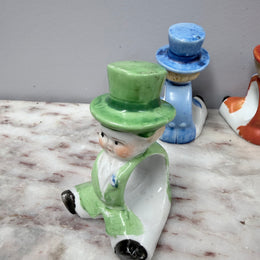Set of 4 Vintage Napkin Ring of Boy In Top Hat