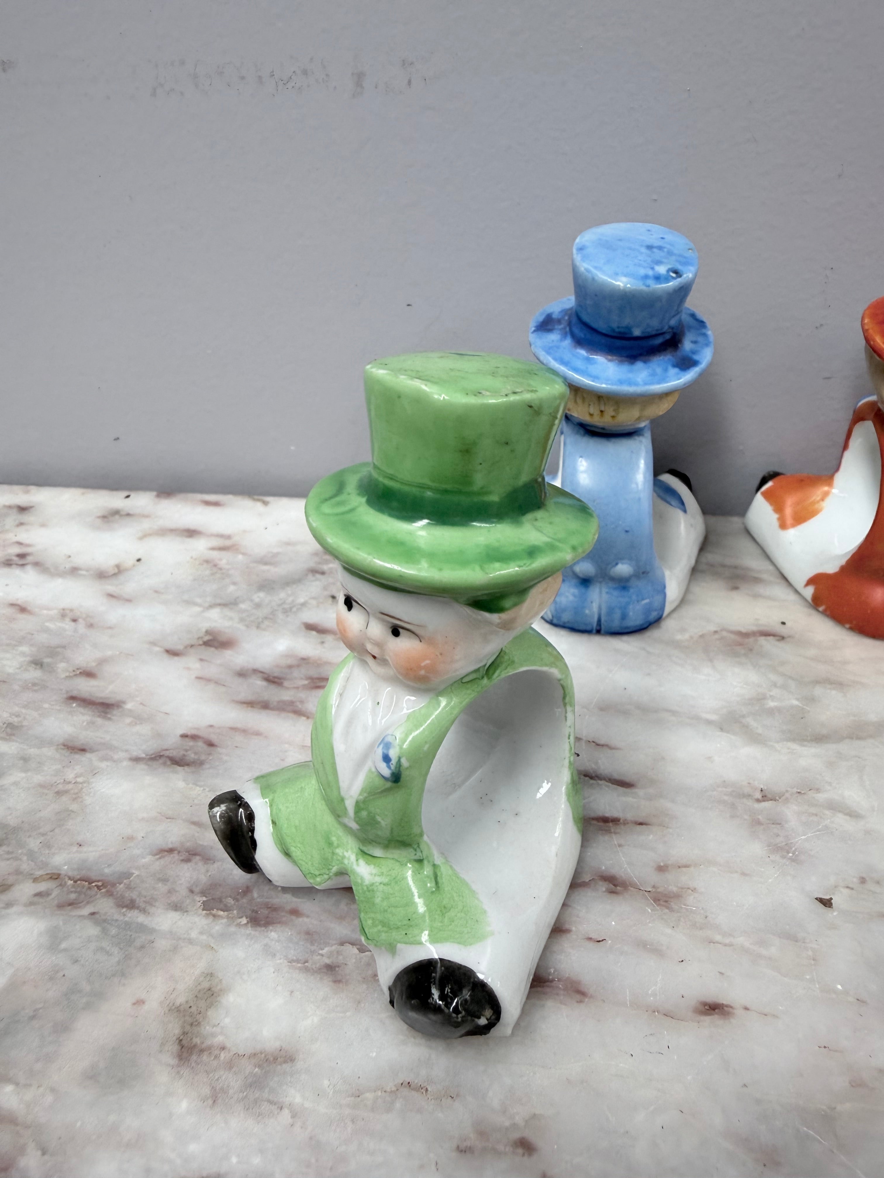 Set of 4 Vintage Napkin Ring of Boy In Top Hat | Antique & Vintage | Moonee Ponds Antiques | Australia Wide Delivery