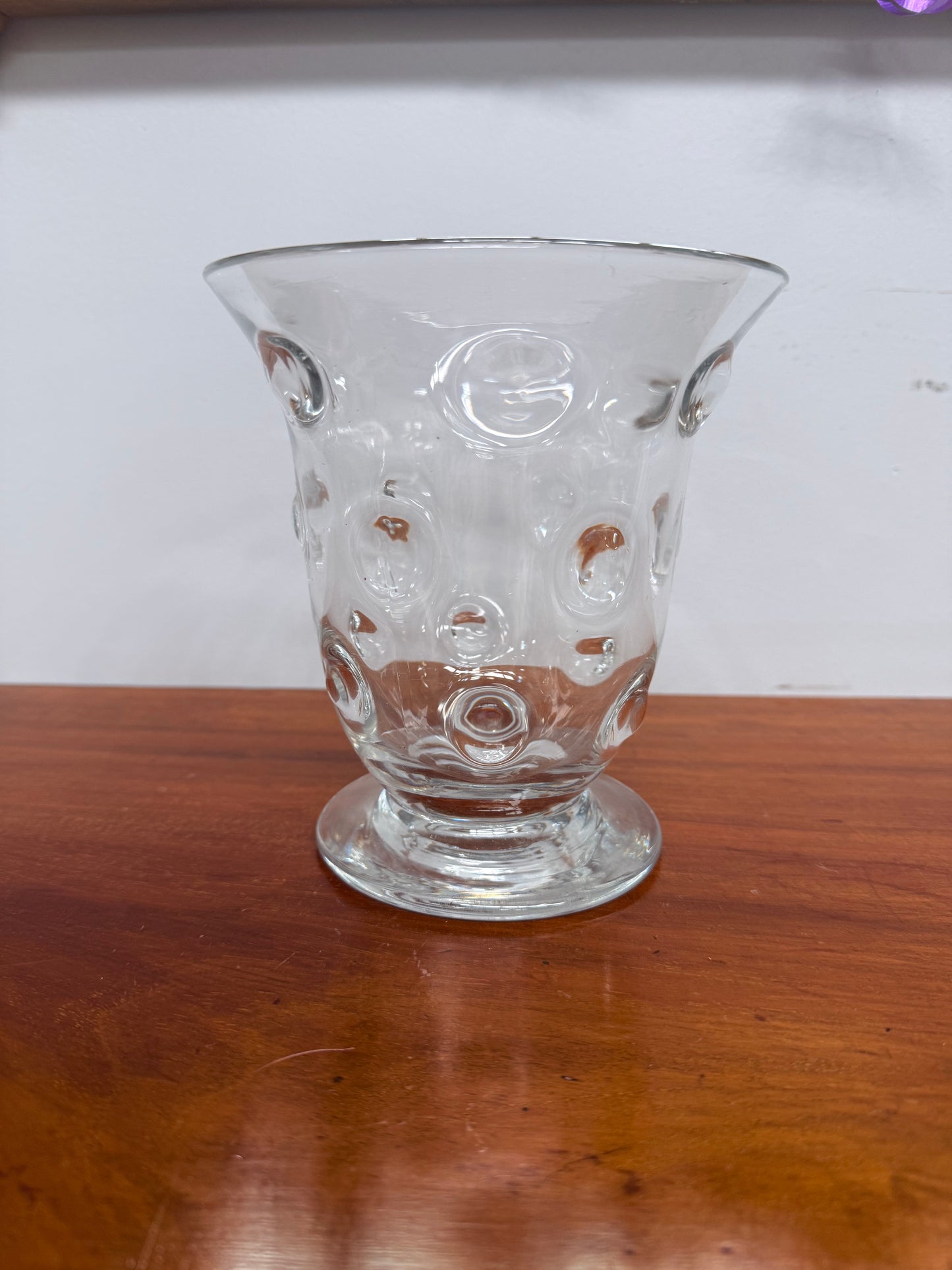 Vintage Mid Century Webb England Bulls Eye Crystal Vase