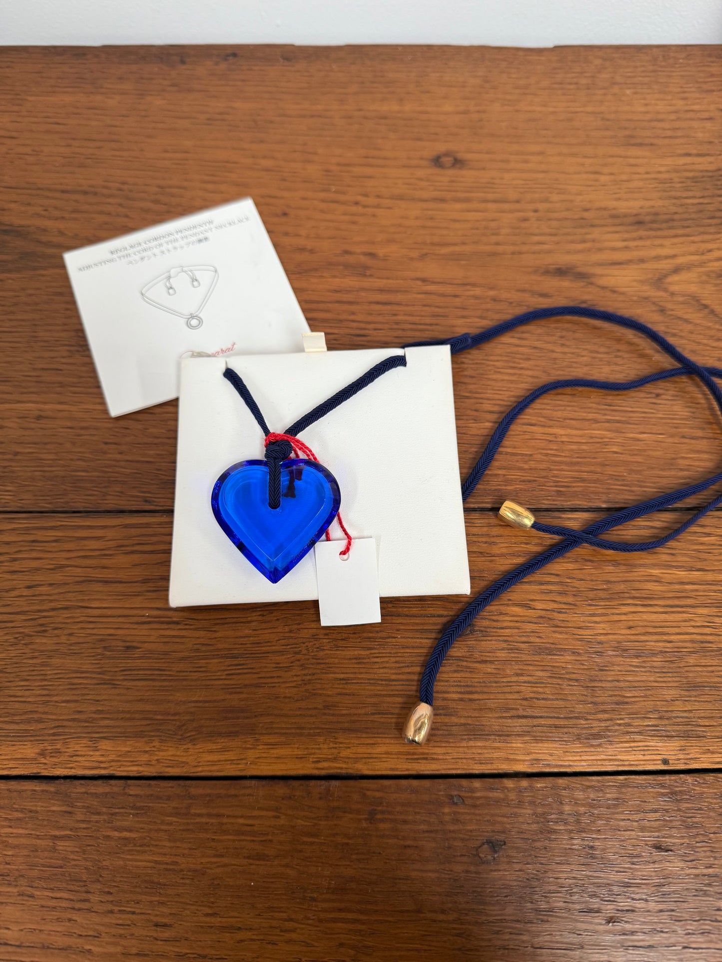 Stunning Cobalt Blue Baccarat Crystal Heart Pendant