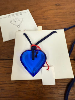 Stunning Cobalt Blue Baccarat Crystal Heart Pendant | Antique & Vintage | Moonee Ponds Antiques | Australia Wide Delivery