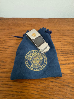 Versace Style Stainless Steel & 18k Money Clip | Antique & Vintage | Moonee Ponds Antiques | Australia Wide Delivery