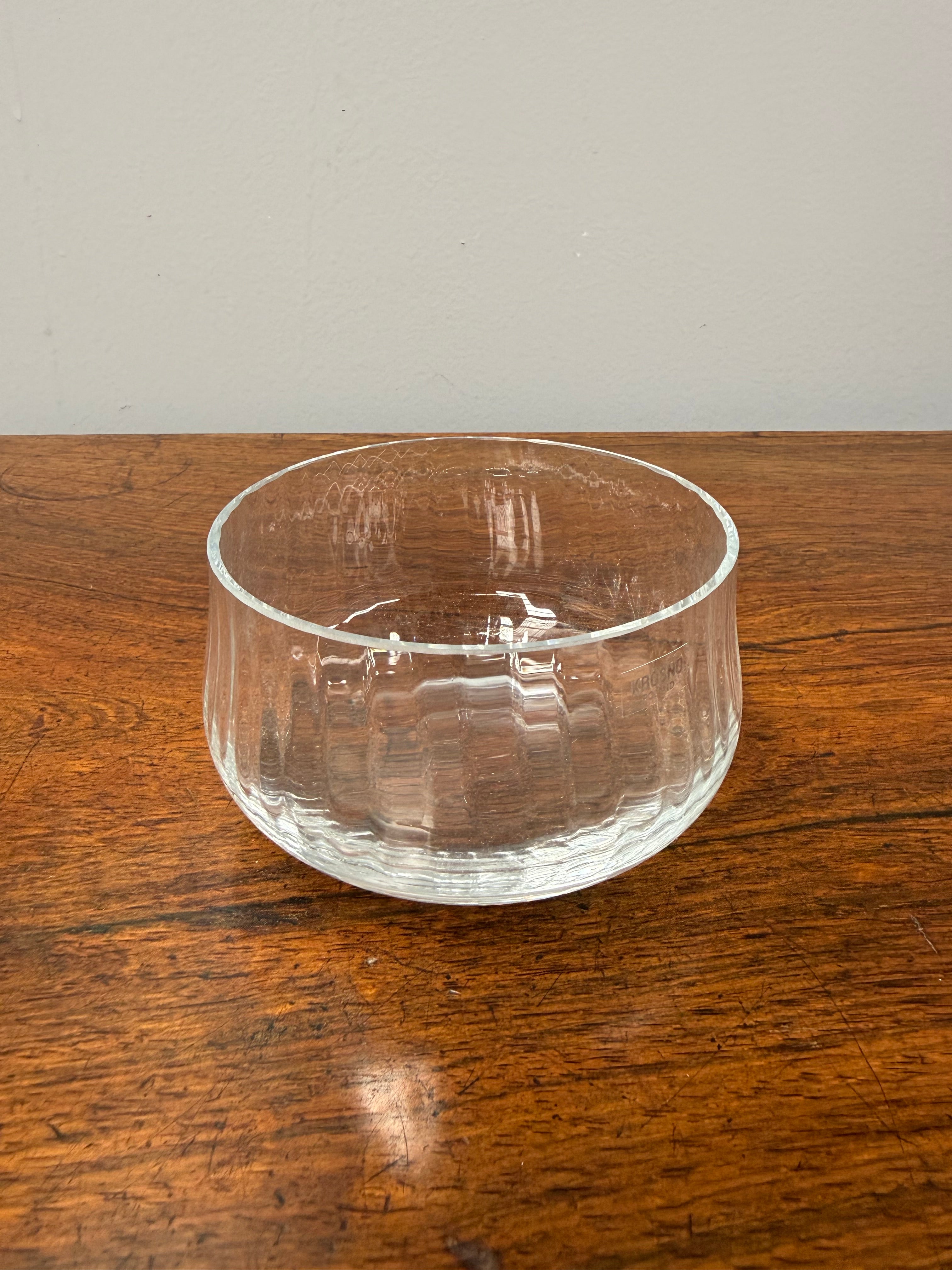 Vintage Krosno Poland Clear Glass Bowl