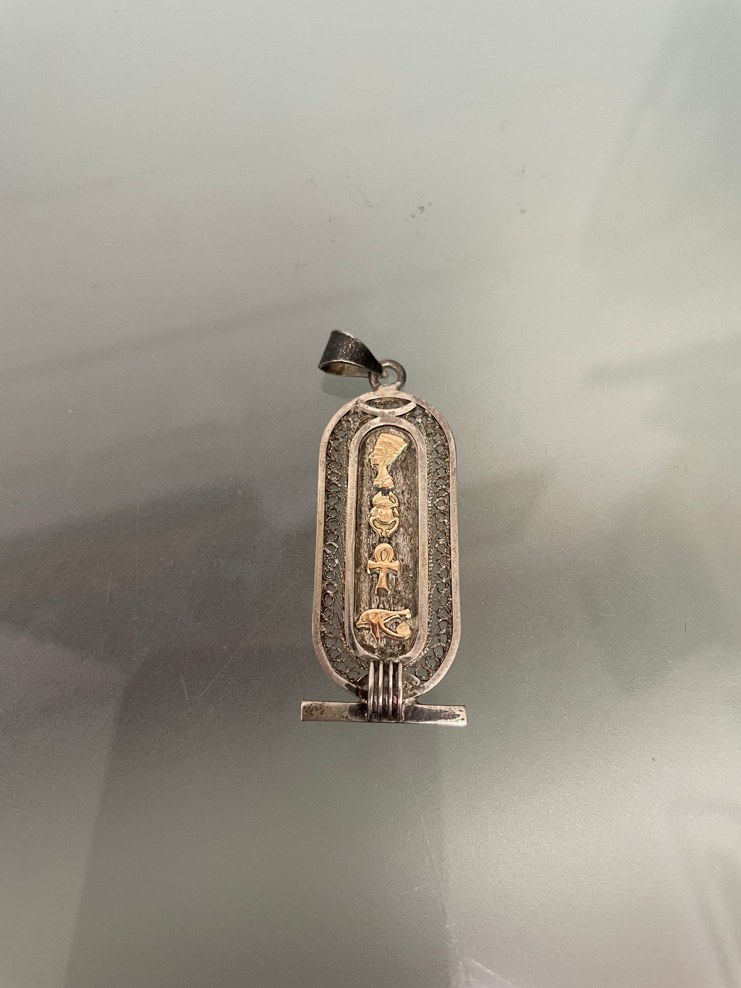 Vintage Silver & Gold Egyptian Pendant