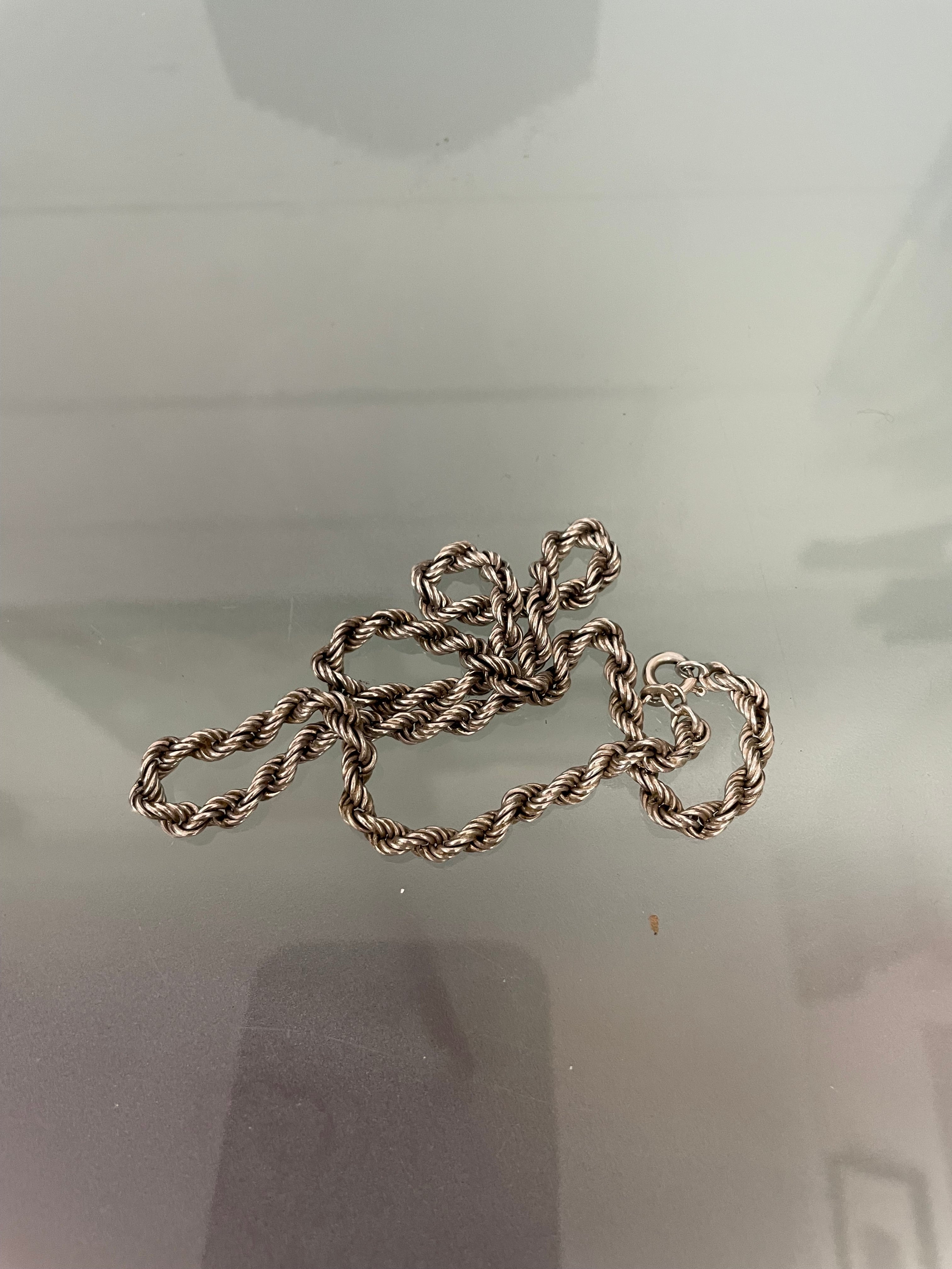 Vintage Sterling Silver Rope Necklace | Antique & Vintage | Moonee Ponds Antiques | Australia Wide Delivery