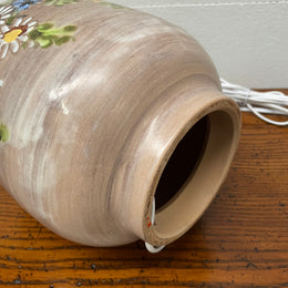 Vintage Hand Painted Floral's Terracotta Lamp Base