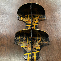 Pair of Papier Mache Chinese Wall Shelves