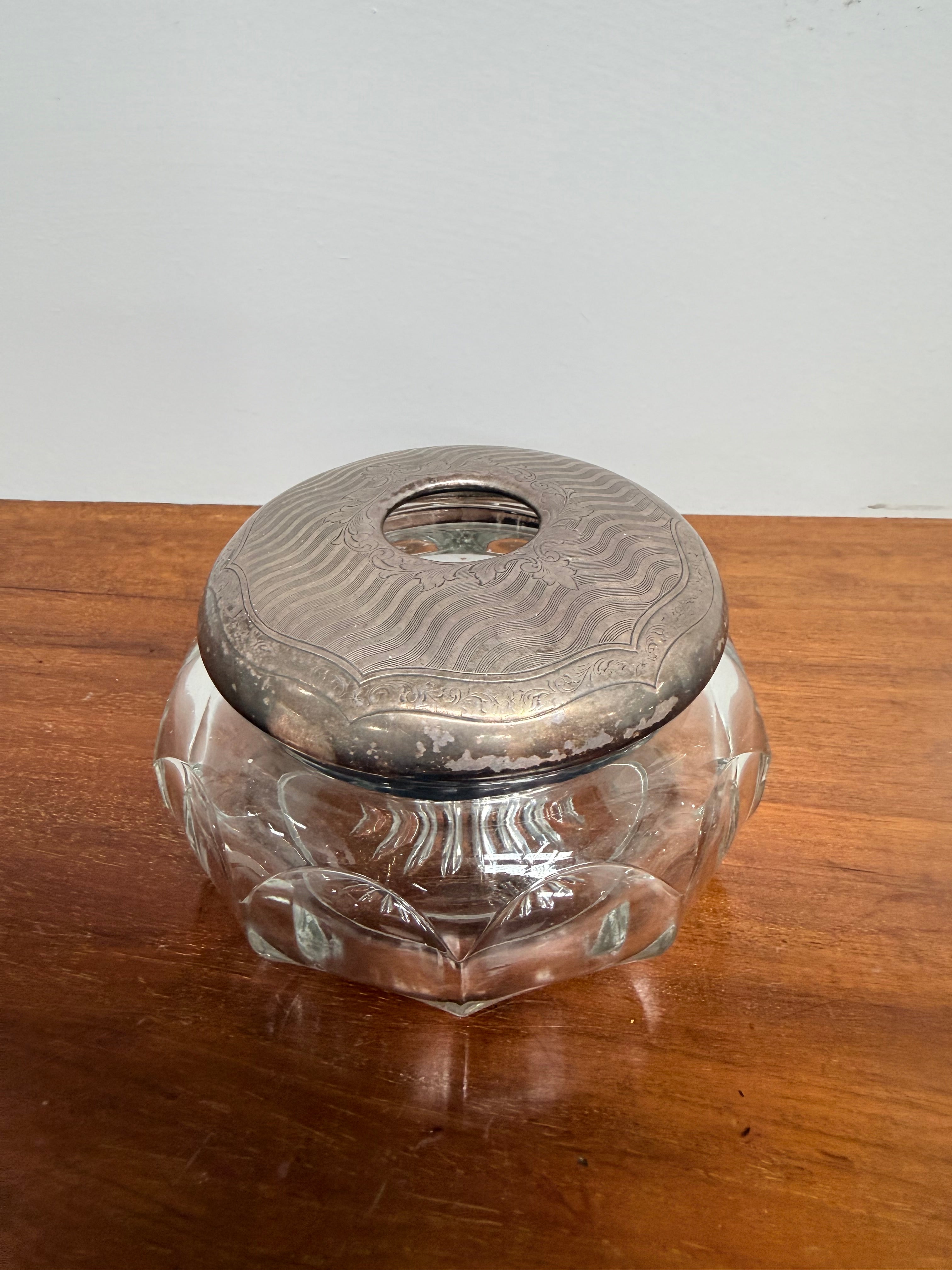 Antique Cut Glass & Silver Plated Vanity Jar | Antique & Vintage | Moonee Ponds Antiques | Australia Wide Delivery