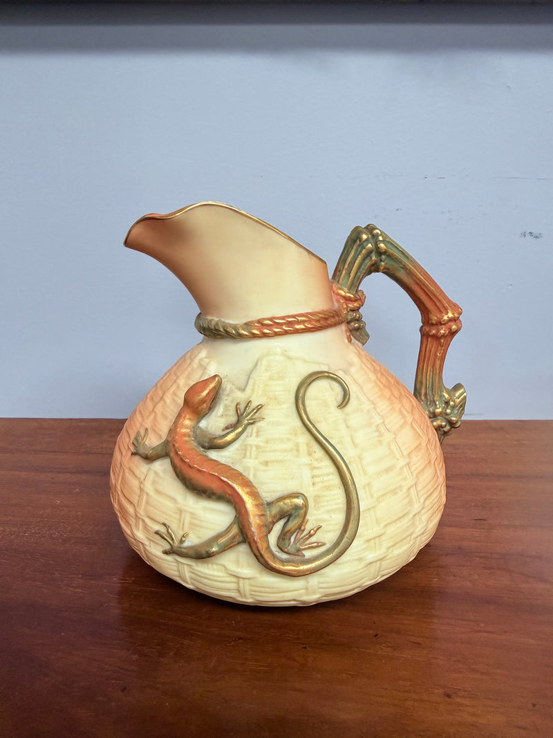 Antique Royal Worcester Lizard Design Jug