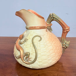 Antique Royal Worcester Lizard Design Jug