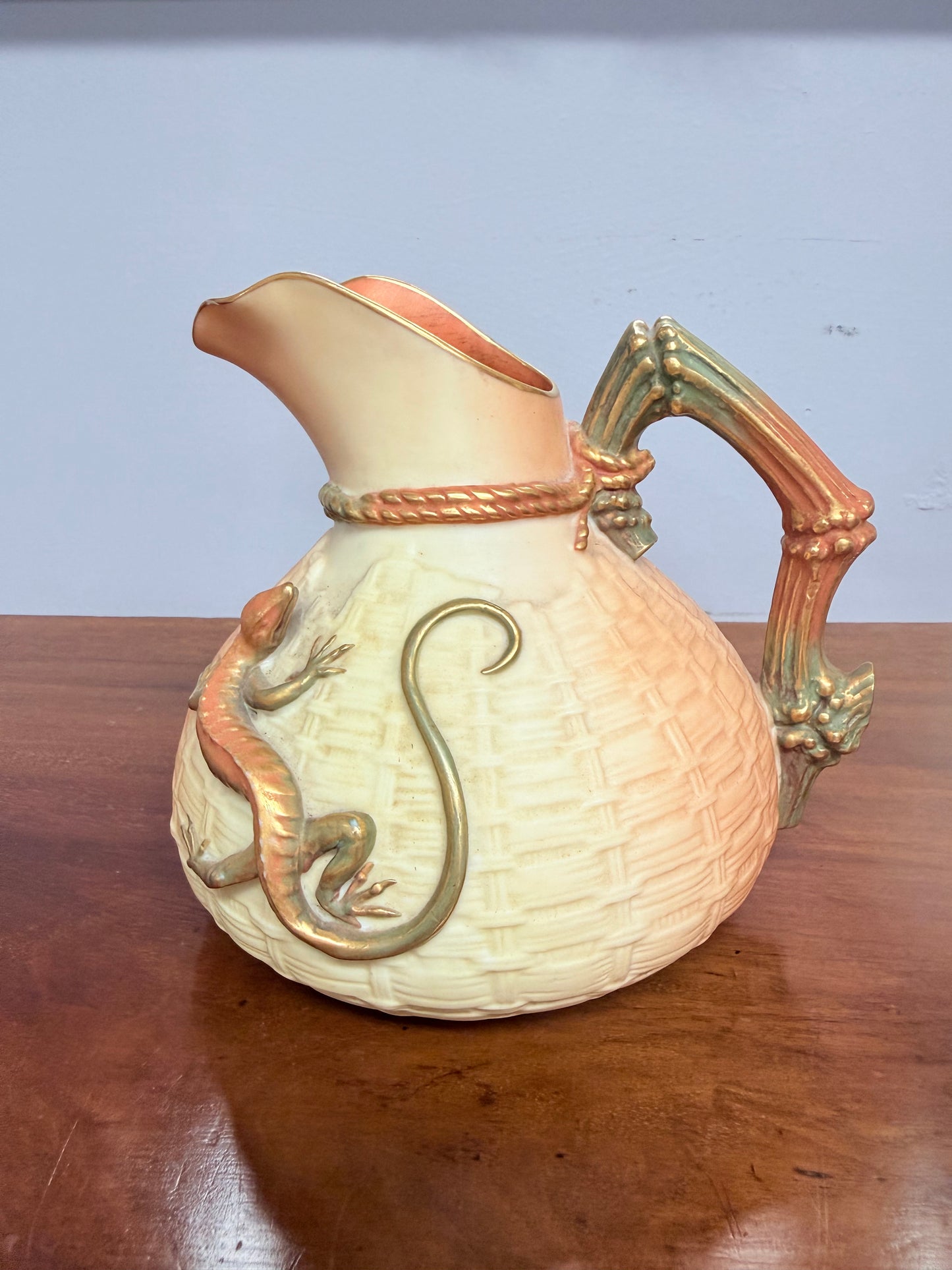 Antique Royal Worcester Lizard Design Jug