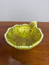 Late Victorian Vaseline Glass Dish With Handle | Antique & Vintage | Moonee Ponds Antiques | Australia Wide Delivery