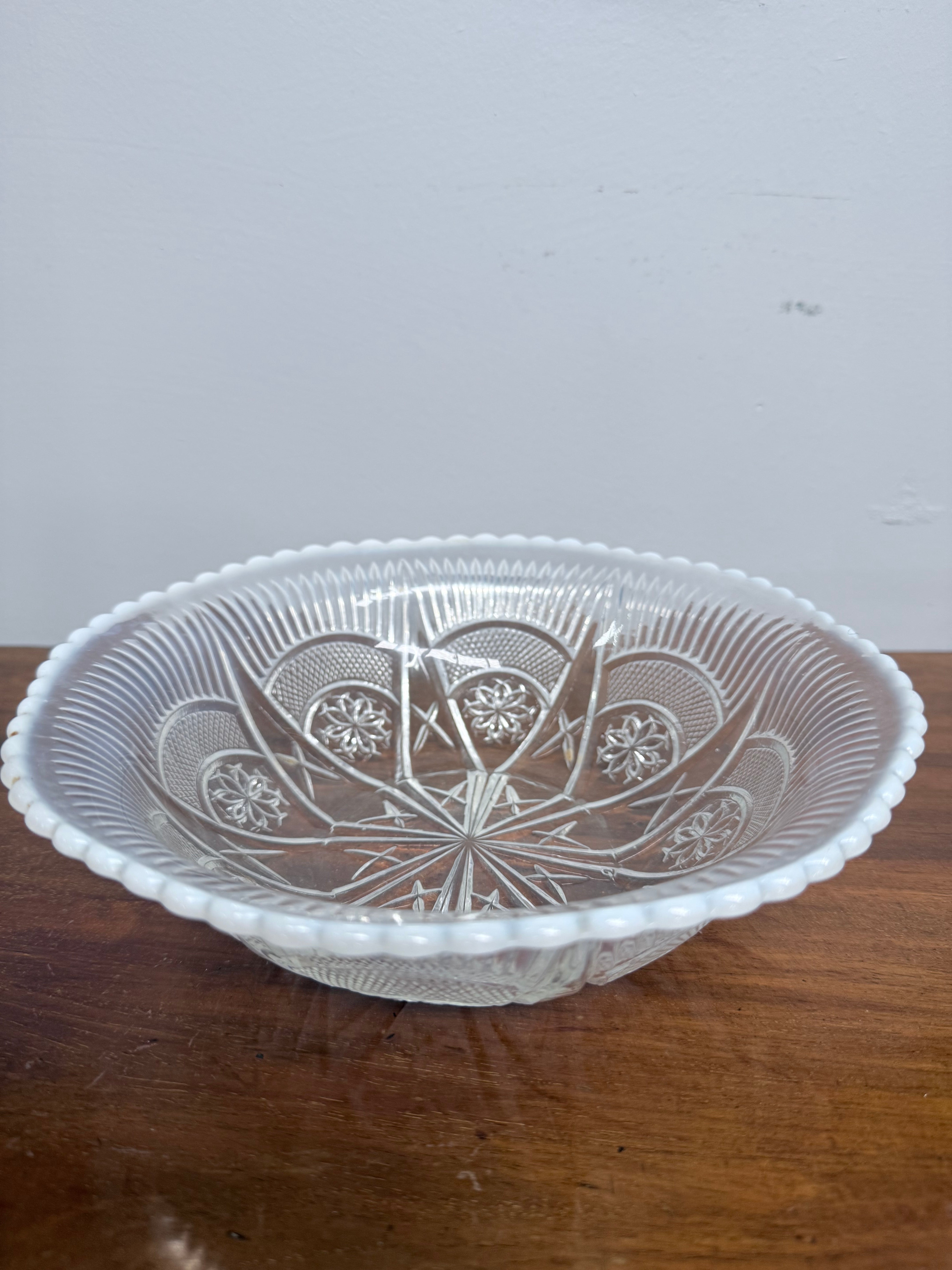 Pretty Victorian Opalescence Glass Bowl | Antique & Vintage | Moonee Ponds Antiques | Australia Wide Delivery