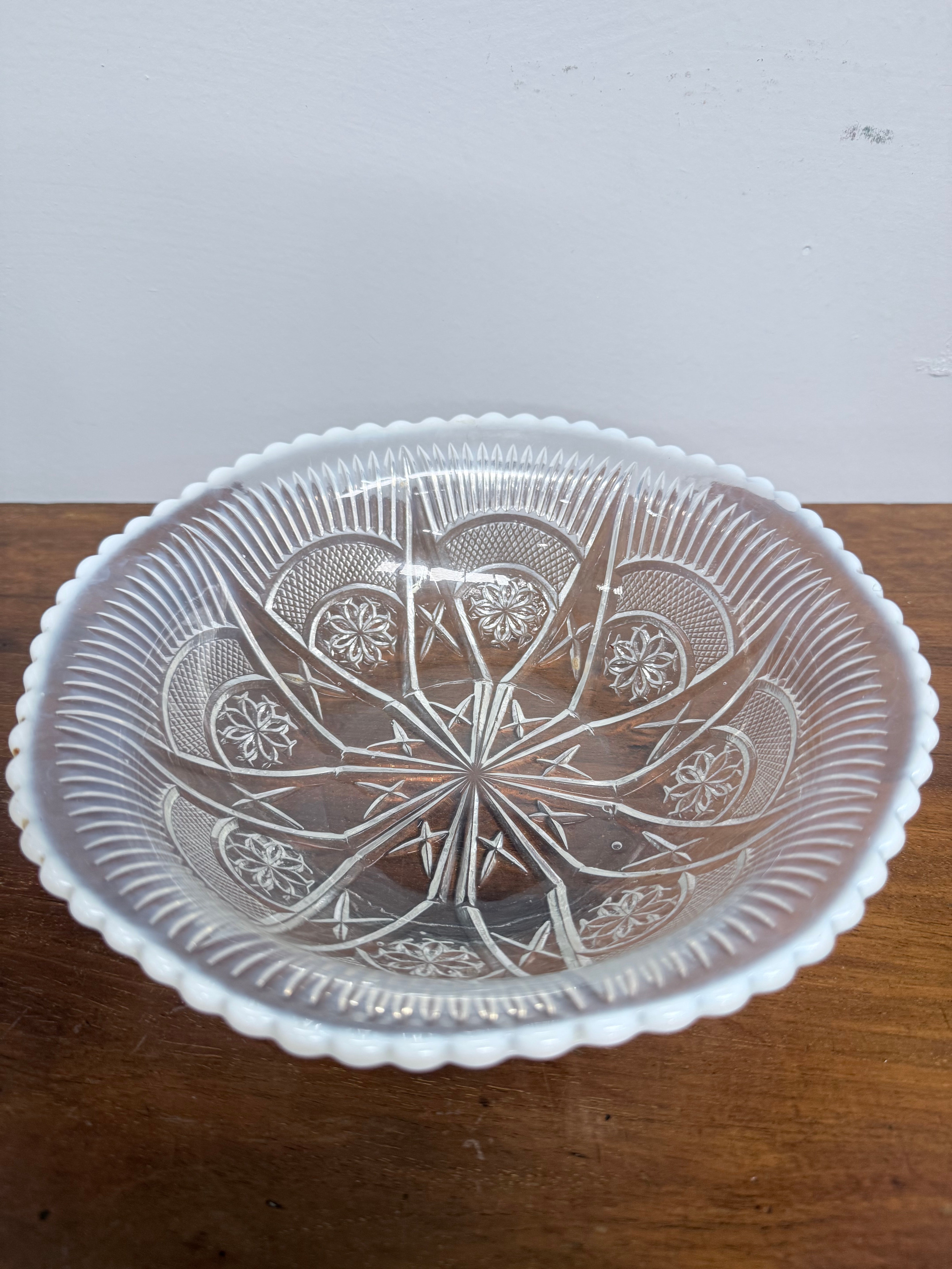 Pretty Victorian Opalescence Glass Bowl | Antique & Vintage | Moonee Ponds Antiques | Australia Wide Delivery