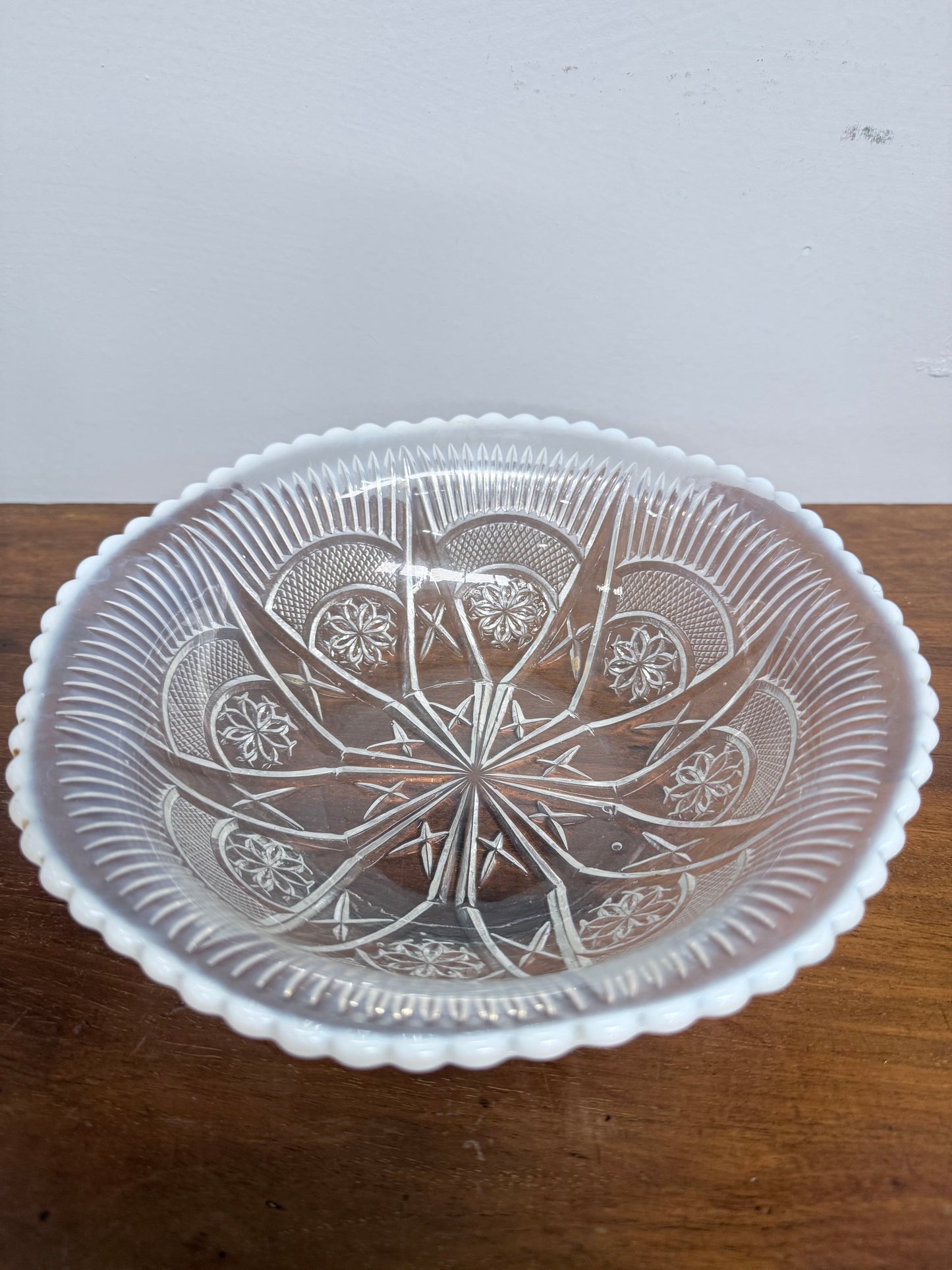 Pretty Victorian Opalescence Glass Bowl