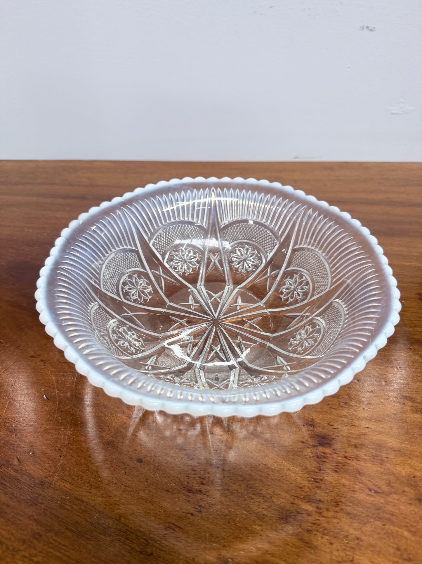 Pretty Victorian Opalescence Glass Bowl