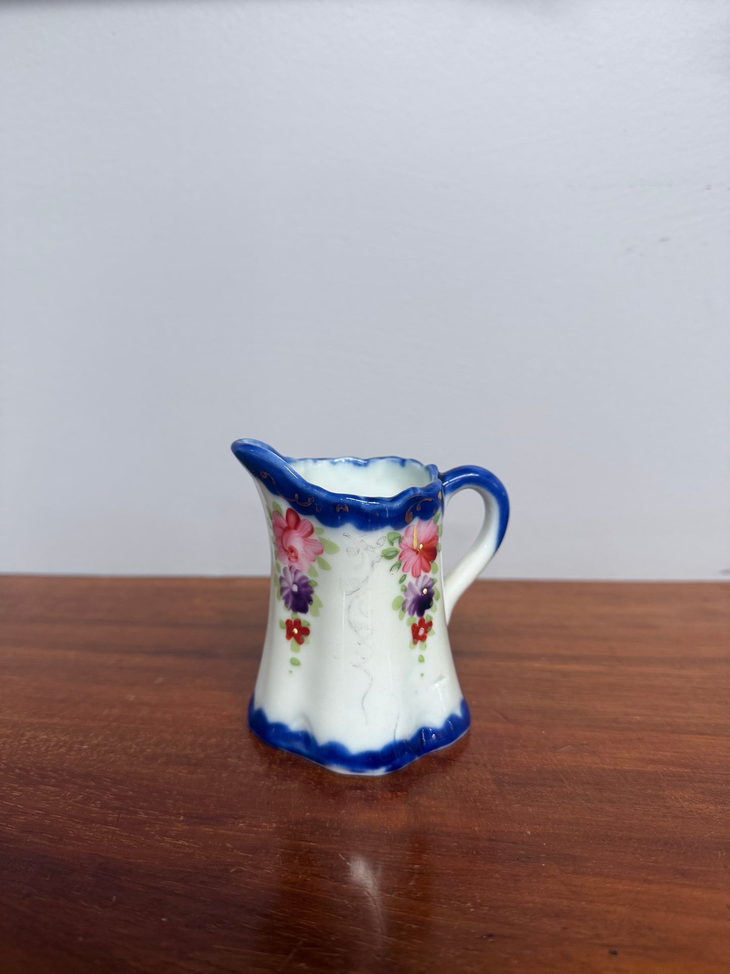 Vintage Blue & White Hand Painted Jug