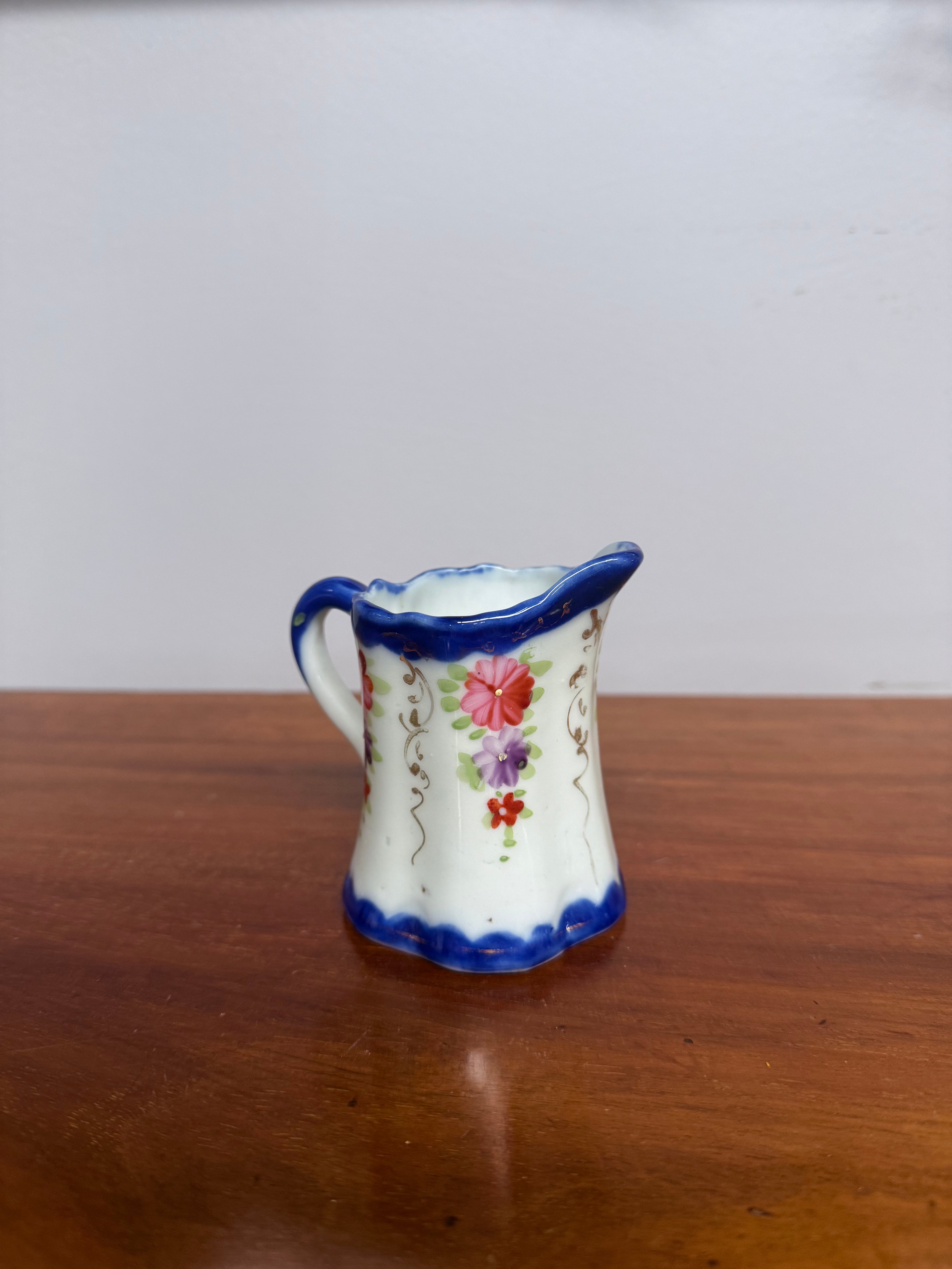 Vintage Blue & White Hand Painted Jug
