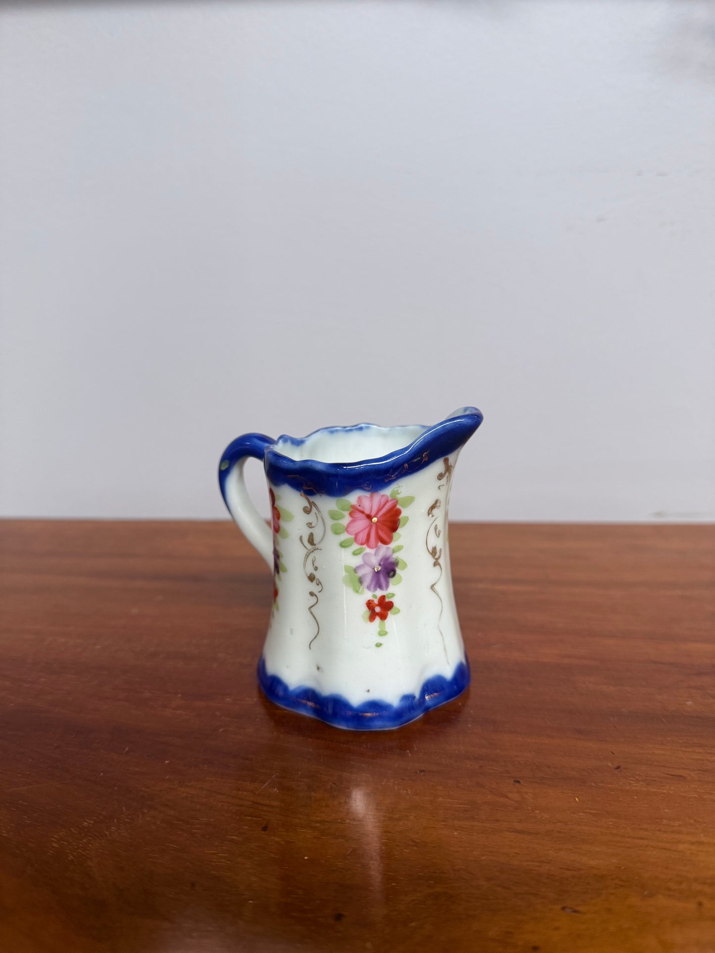 Vintage Blue & White Hand Painted Jug