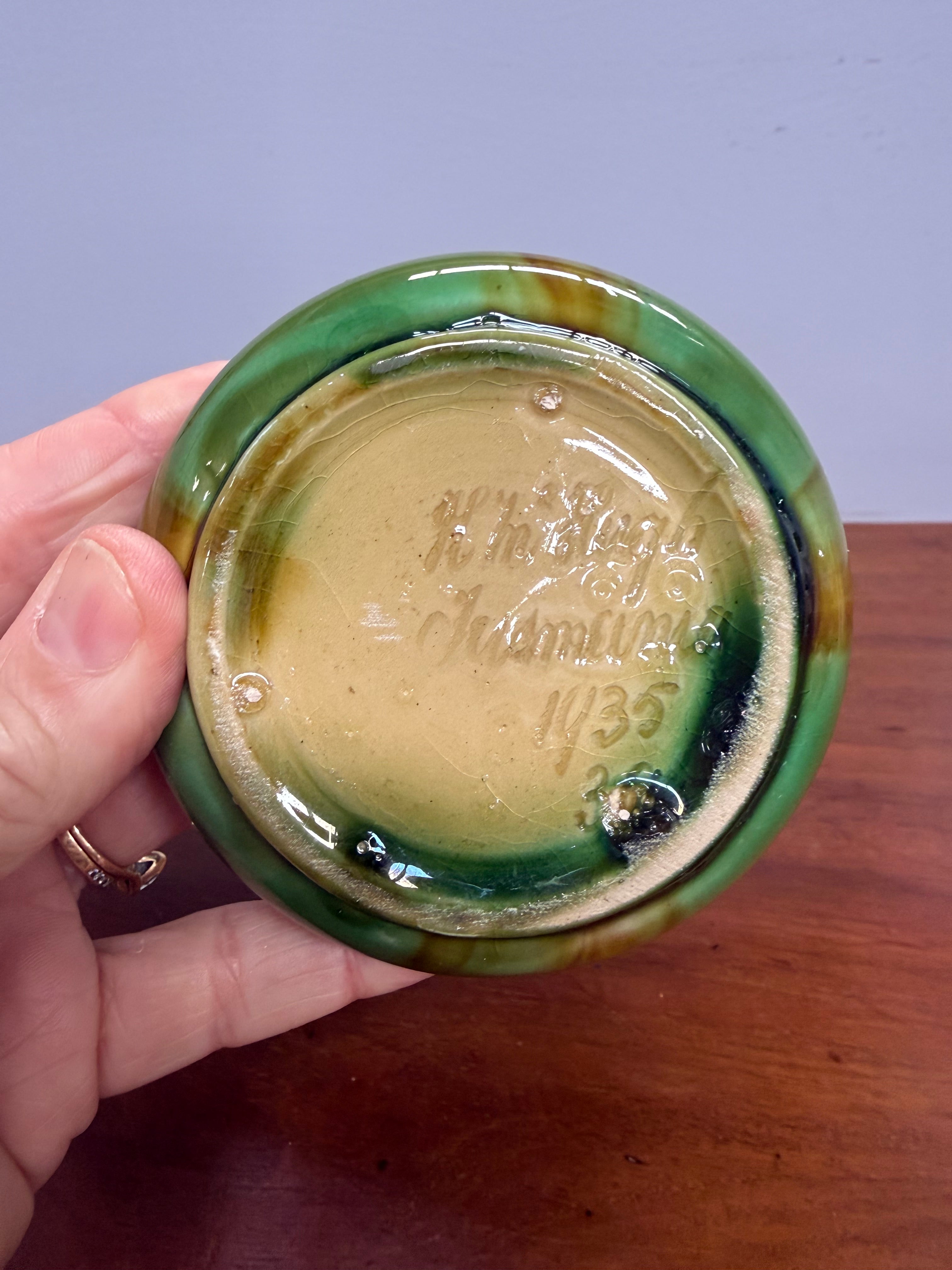 McHugh Pottery Tasmania Drip Glaze Pin Dish | Antique & Vintage | Moonee Ponds Antiques | Australia Wide Delivery
