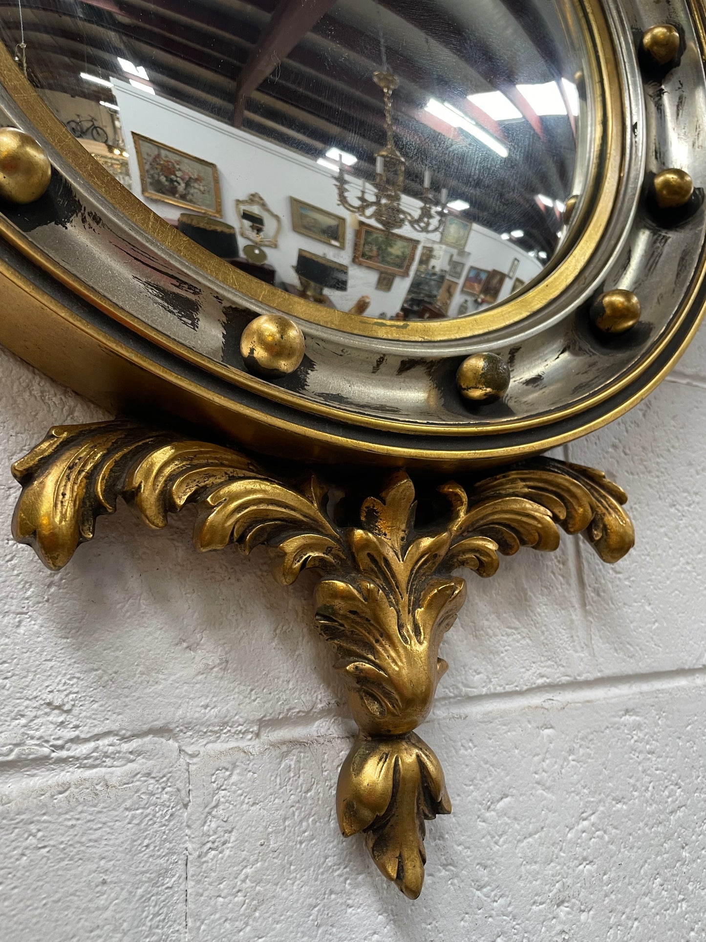 Stunning Gilt Framed Convex Mirror Featuring An Eagle