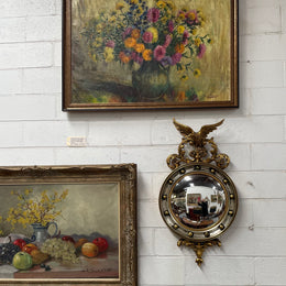 Stunning Gilt Framed Convex Mirror Featuring An Eagle