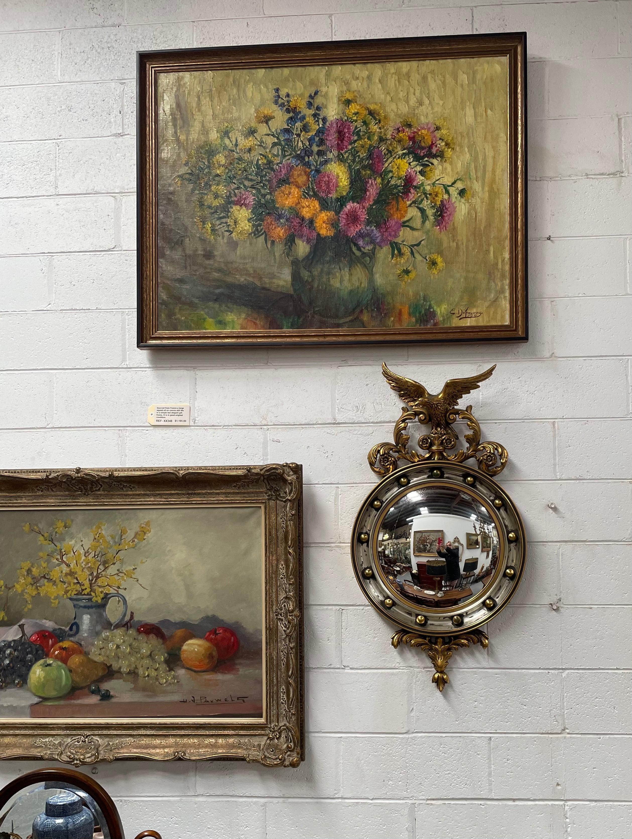 Stunning Gilt Framed Convex Mirror Featuring An Eagle | Antique & Vintage | Moonee Ponds Antiques | Australia Wide Delivery