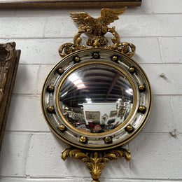 Stunning Gilt Framed Convex Mirror Featuring An Eagle