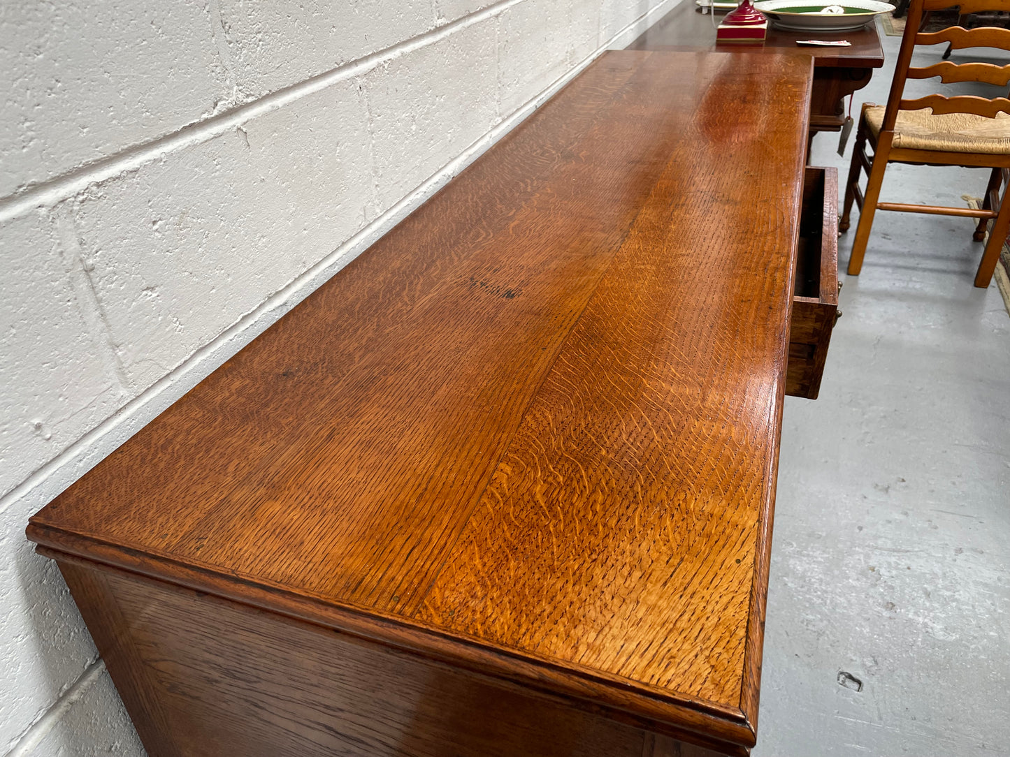 English Oak Three Drawer Kitchen Dresser Base \ Console Table