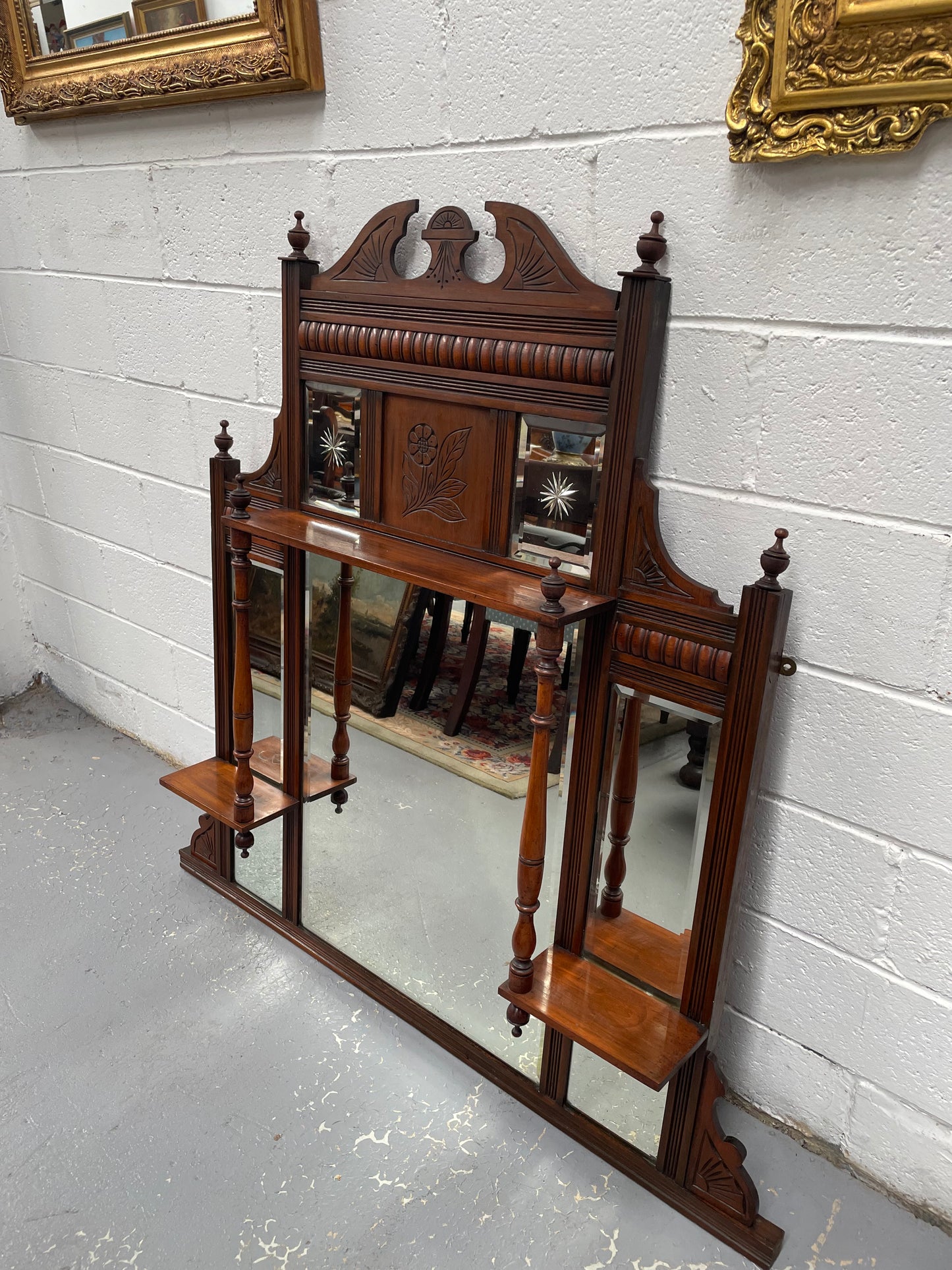 Edwardian Two Tier Over Mantle Mirrorr