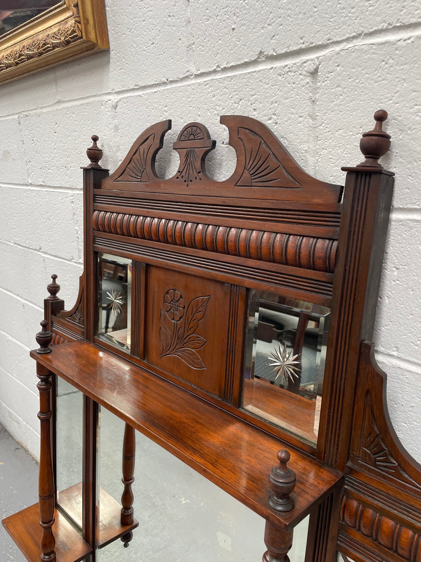 Edwardian Two Tier Over Mantle Mirrorr