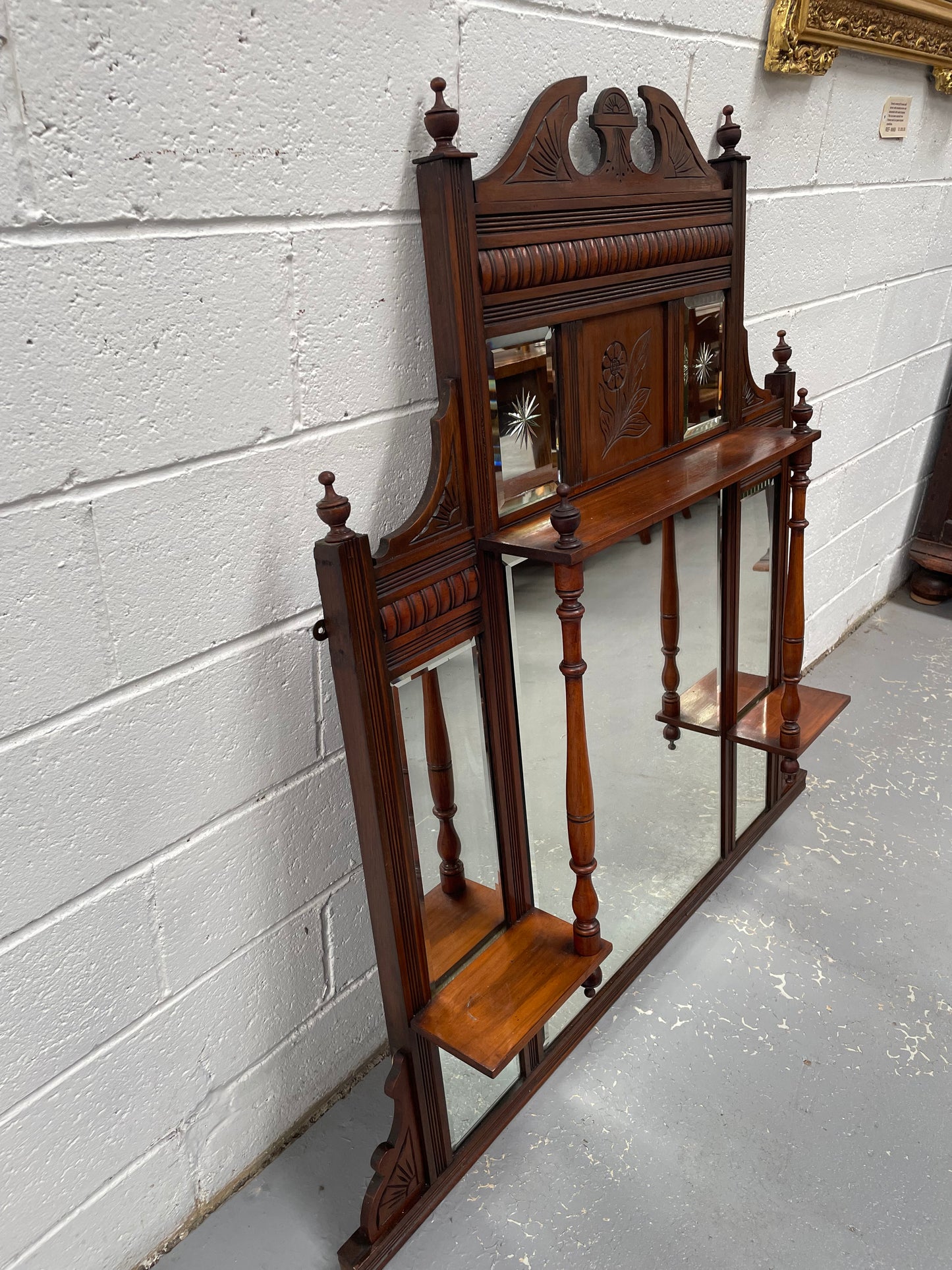 Edwardian Two Tier Over Mantle Mirrorr