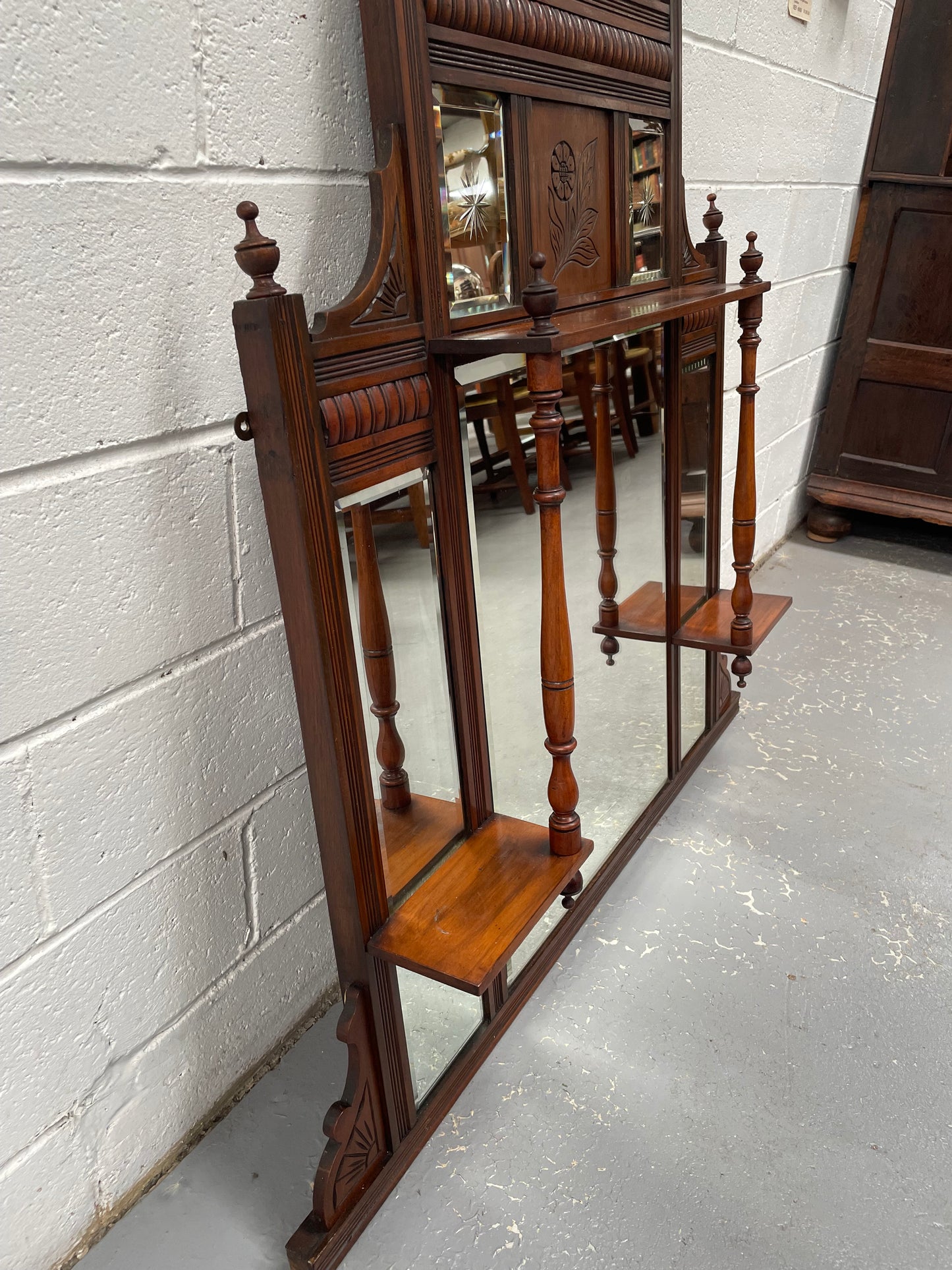 Edwardian Two Tier Over Mantle Mirrorr