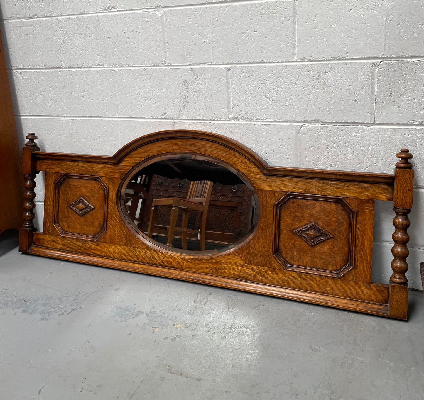 Lovely Tudor Style Oak Carved Mirror