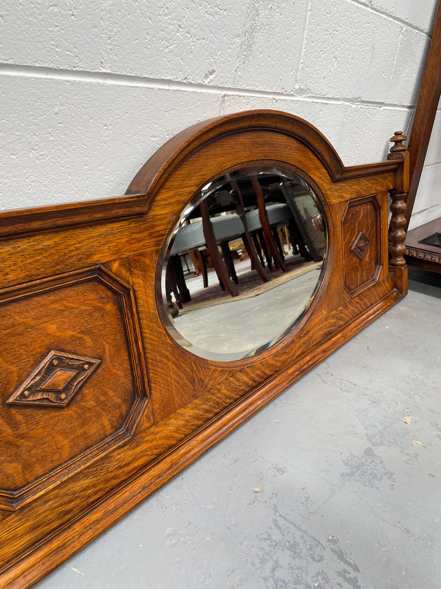 Lovely Tudor Style Oak Carved Mirror