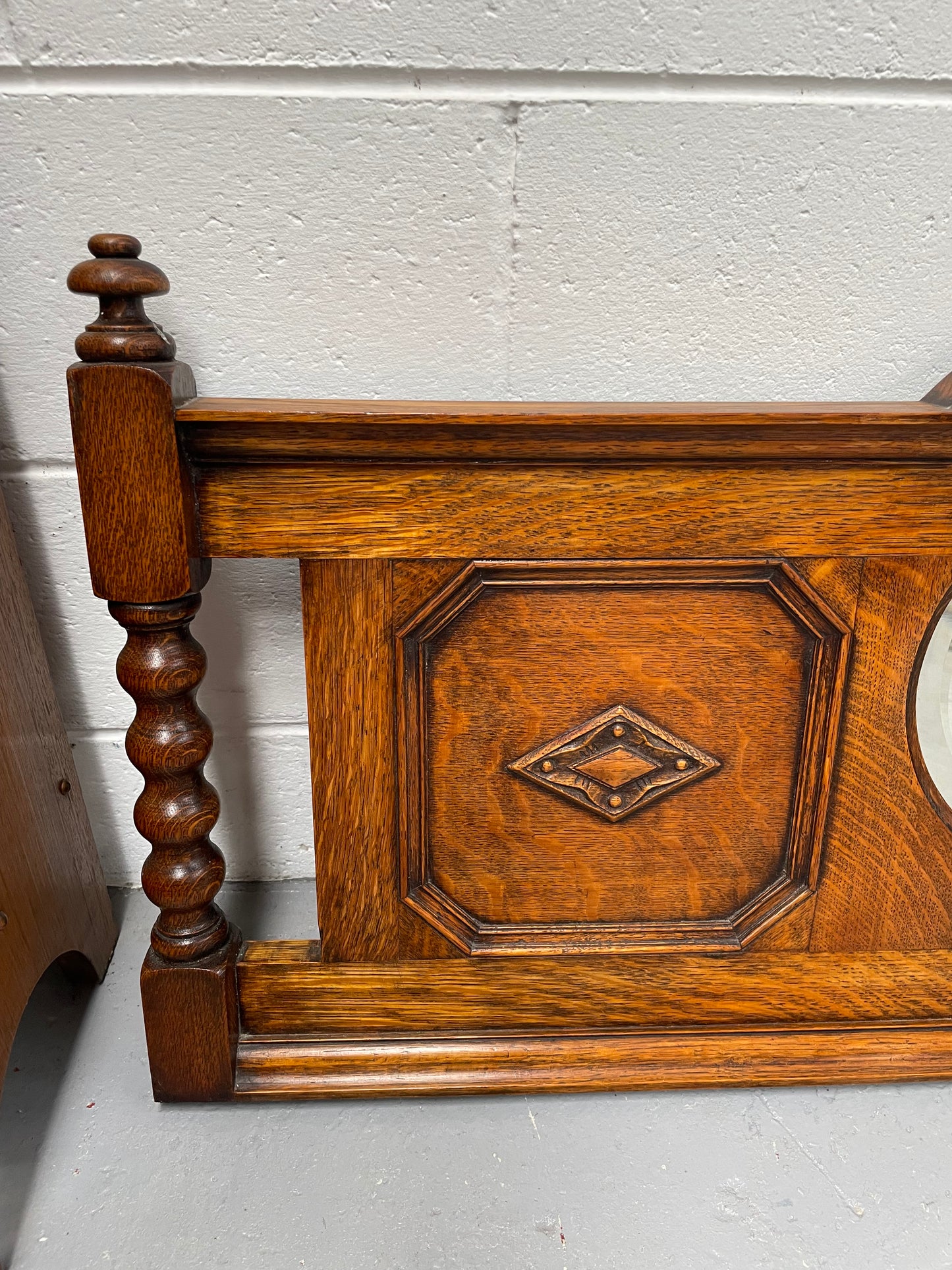 Lovely Tudor Style Oak Carved Mirror