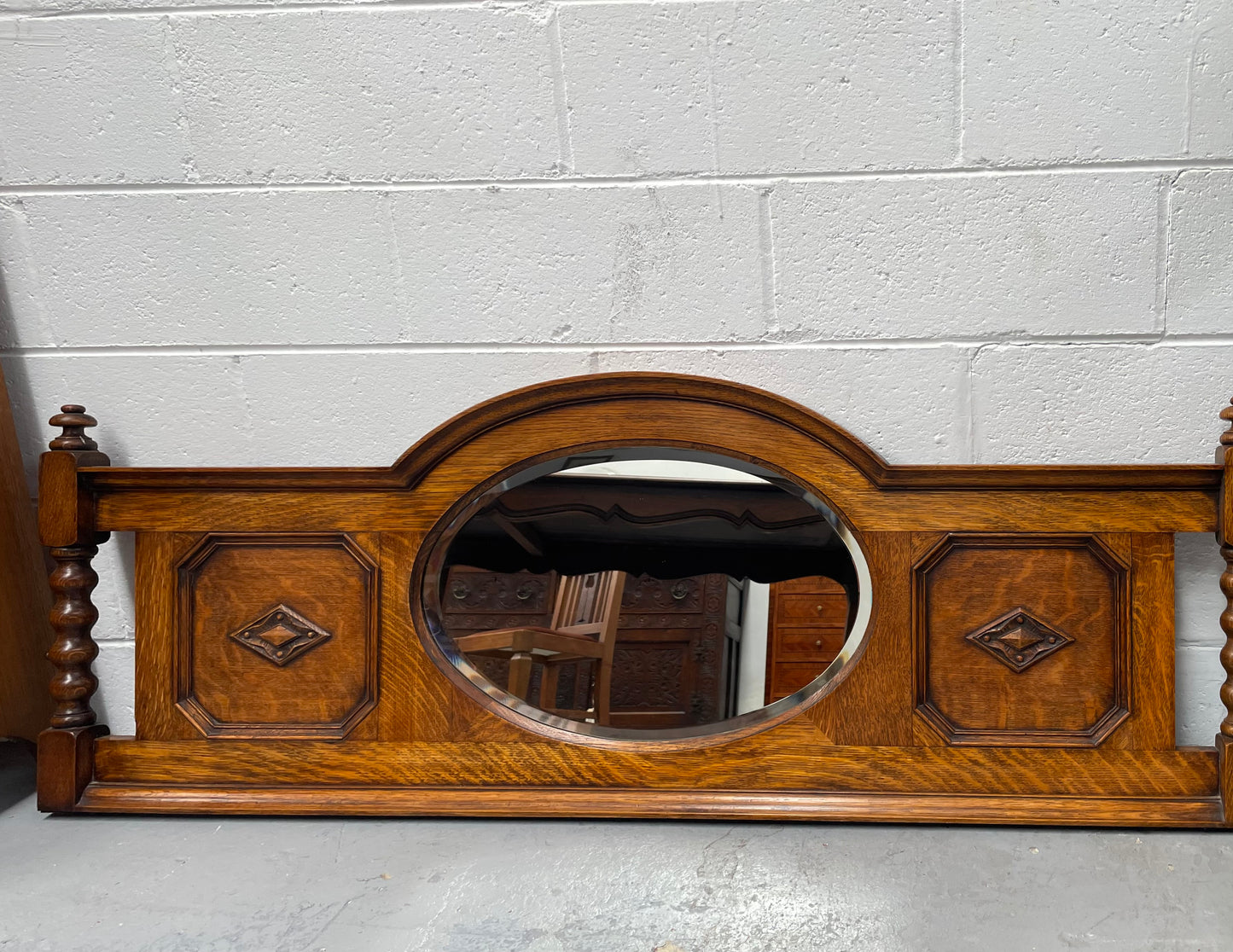 Lovely Tudor Style Oak Carved Mirror