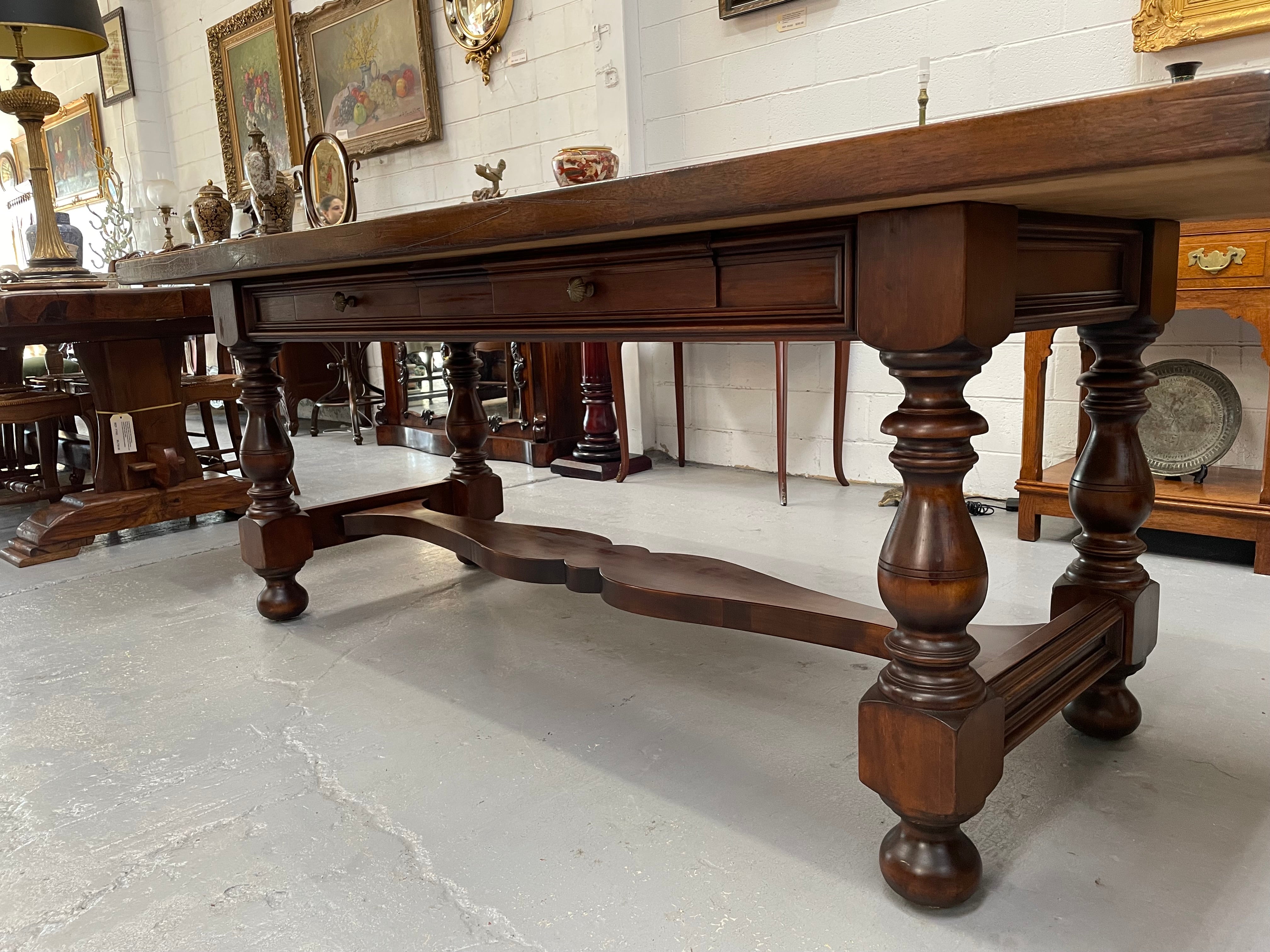 Vintage French Walnut Refectory Table or Two Drawer Desk | Antique & Vintage | Moonee Ponds Antiques | Australia Wide Delivery
