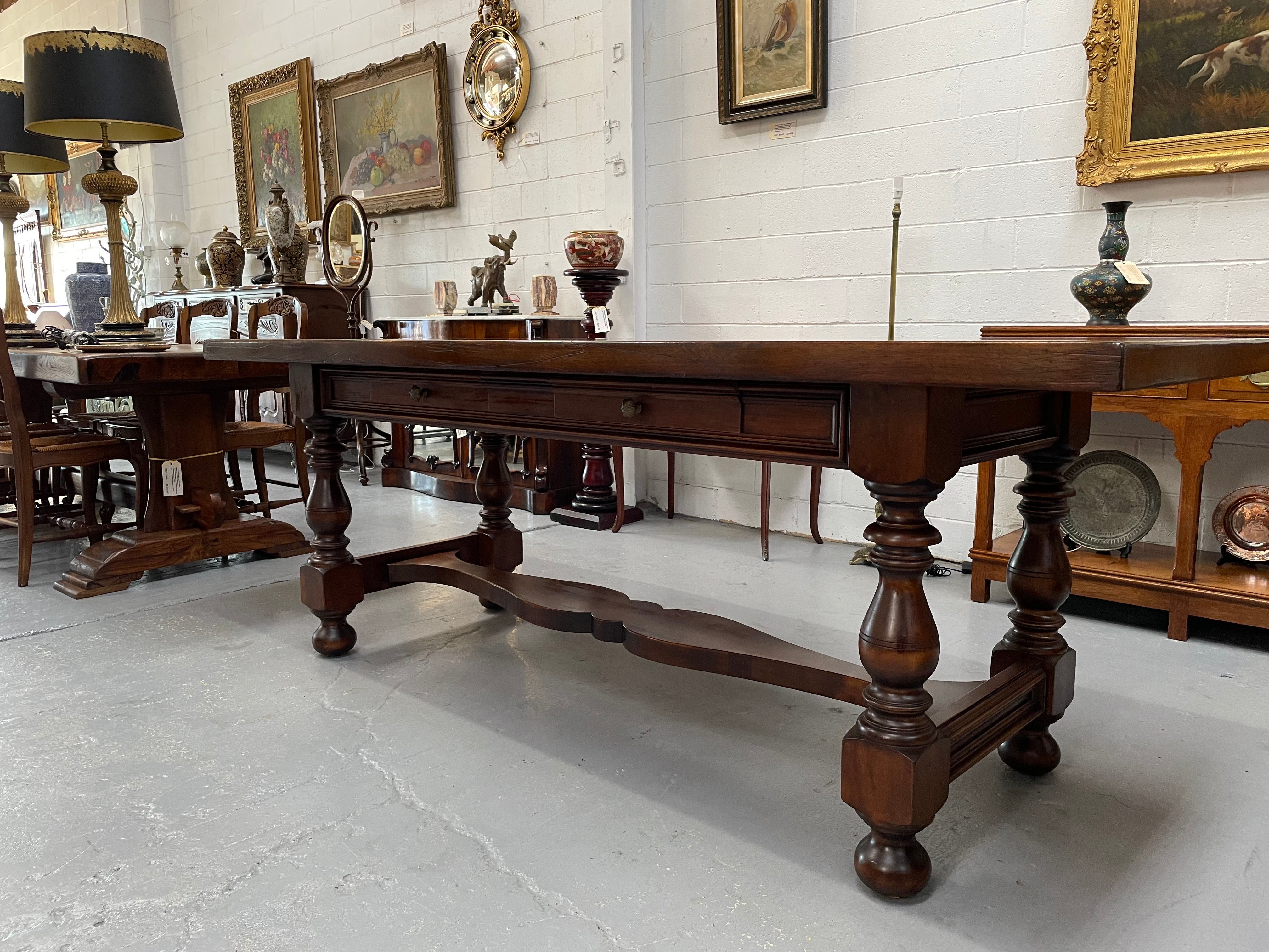 Vintage French Walnut Refectory Table or Two Drawer Desk | Antique & Vintage | Moonee Ponds Antiques | Australia Wide Delivery