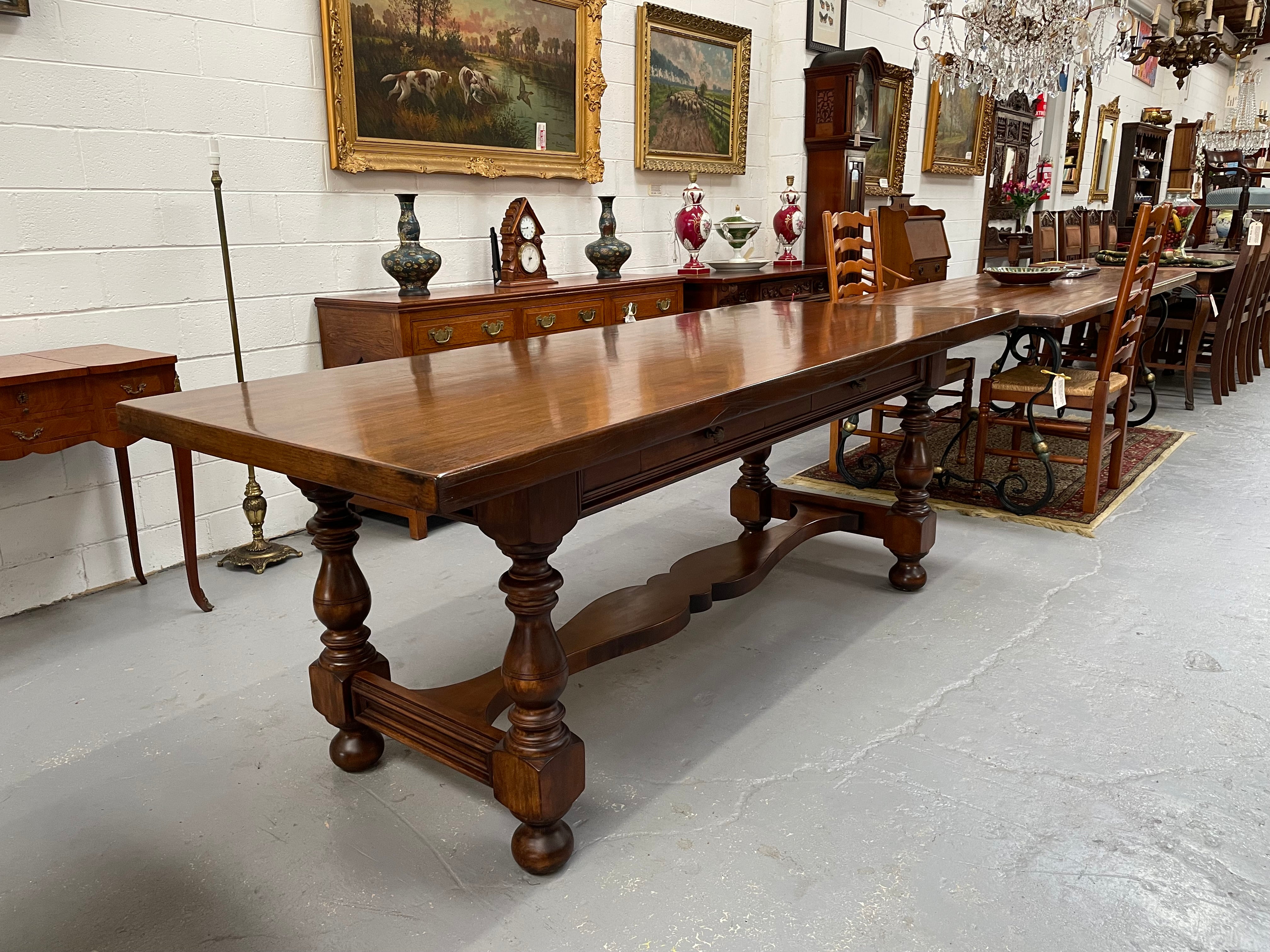 Vintage French Walnut Refectory Table or Two Drawer Desk | Antique & Vintage | Moonee Ponds Antiques | Australia Wide Delivery